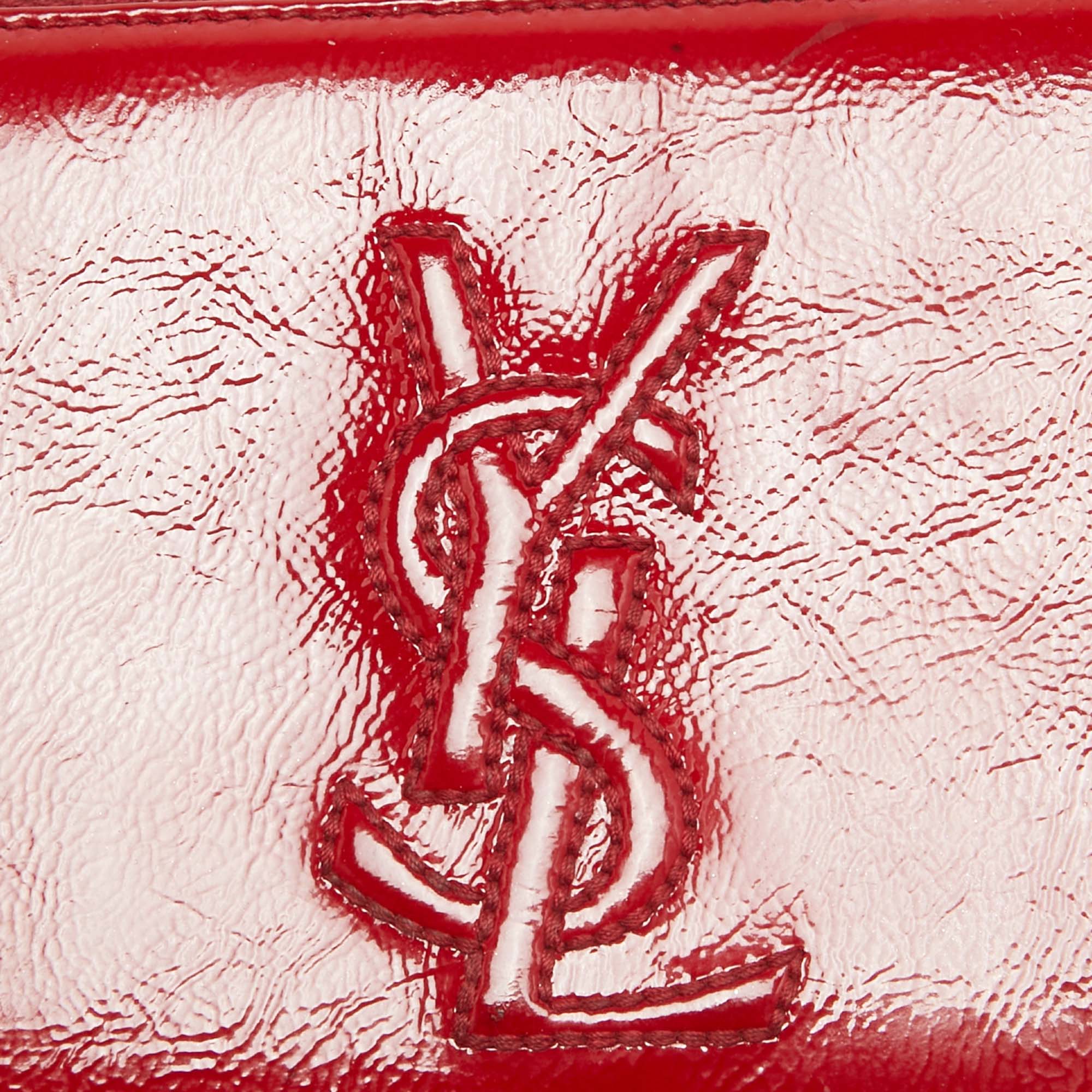 Yves Saint Laurent Red Patent Leather Belle De Jour Wallet