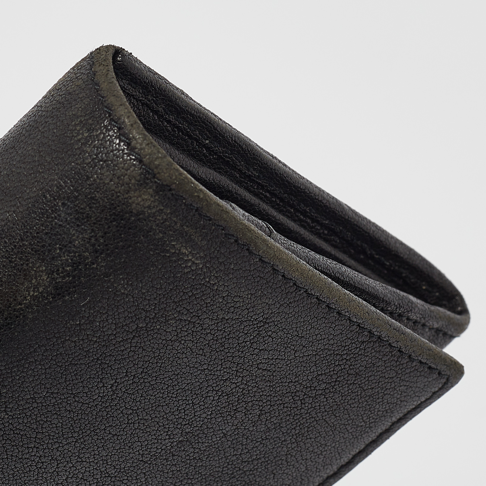 Yves Saint Laurent Black Leather Y Line Continental Wallet