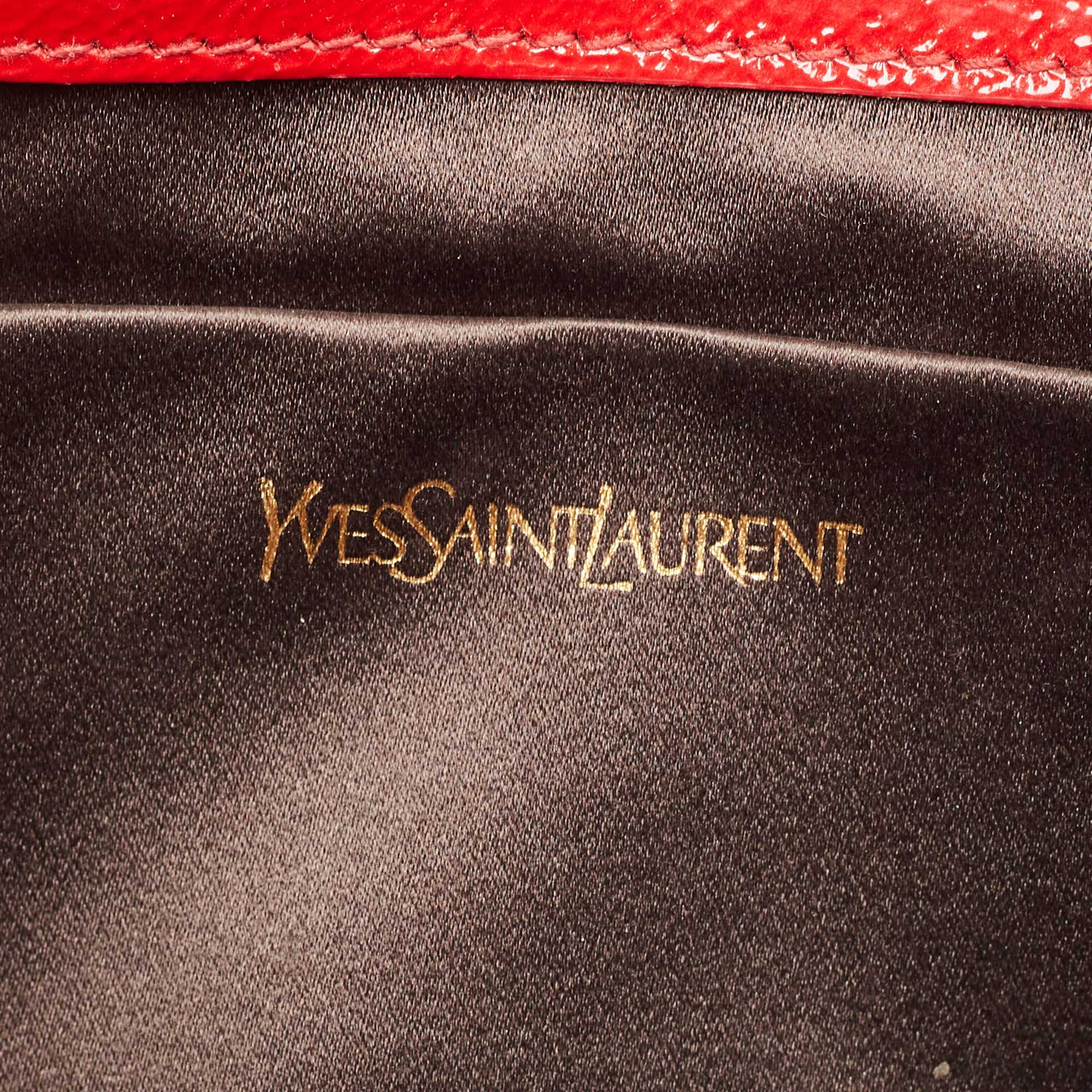 Yves Saint Laurent Red Patent Leather Belle De Jour Flap Clutch