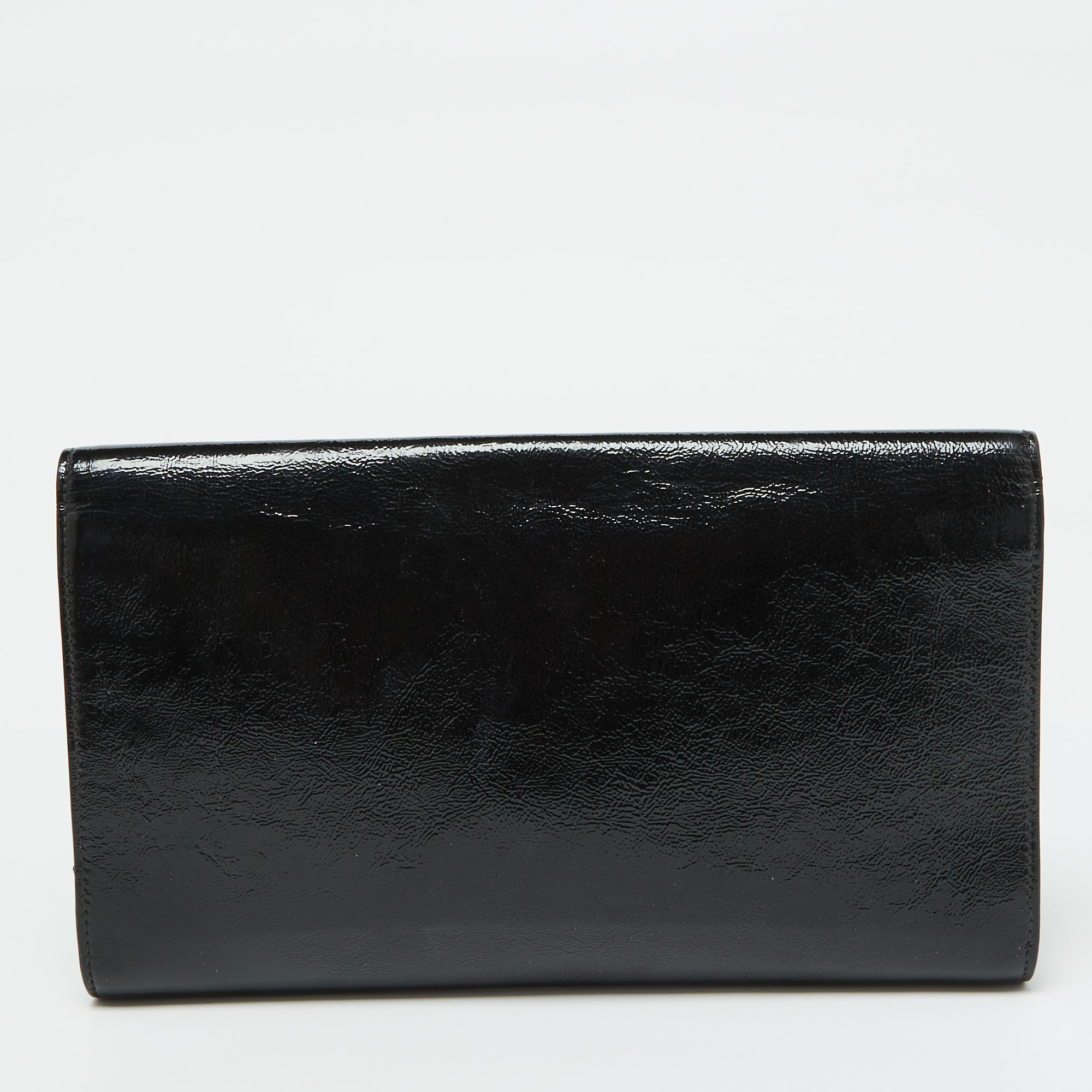 Yves Saint Laurent Black Patent Leather Belle De Jour Clutch