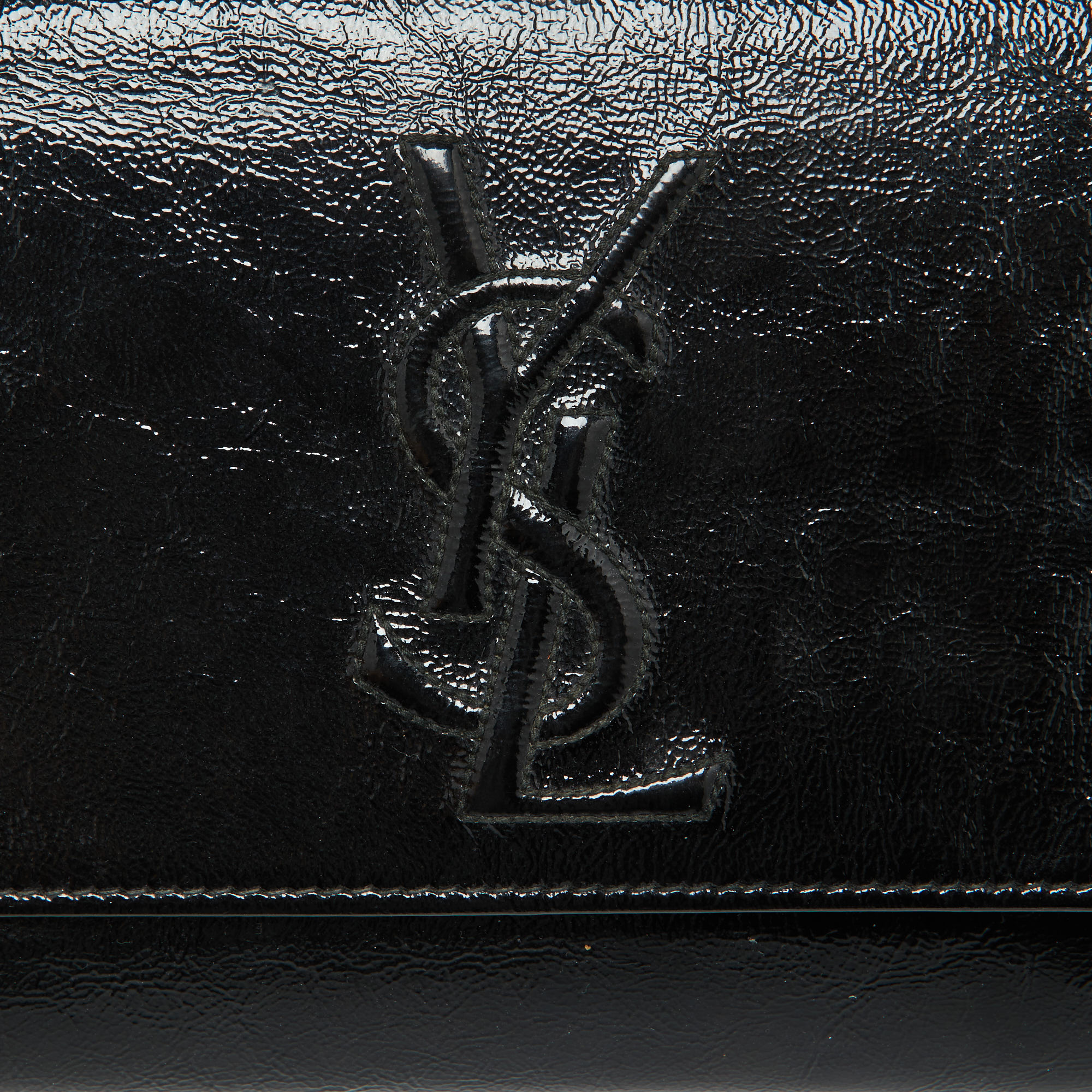 Yves Saint Laurent Black Patent Leather Belle De Jour Clutch