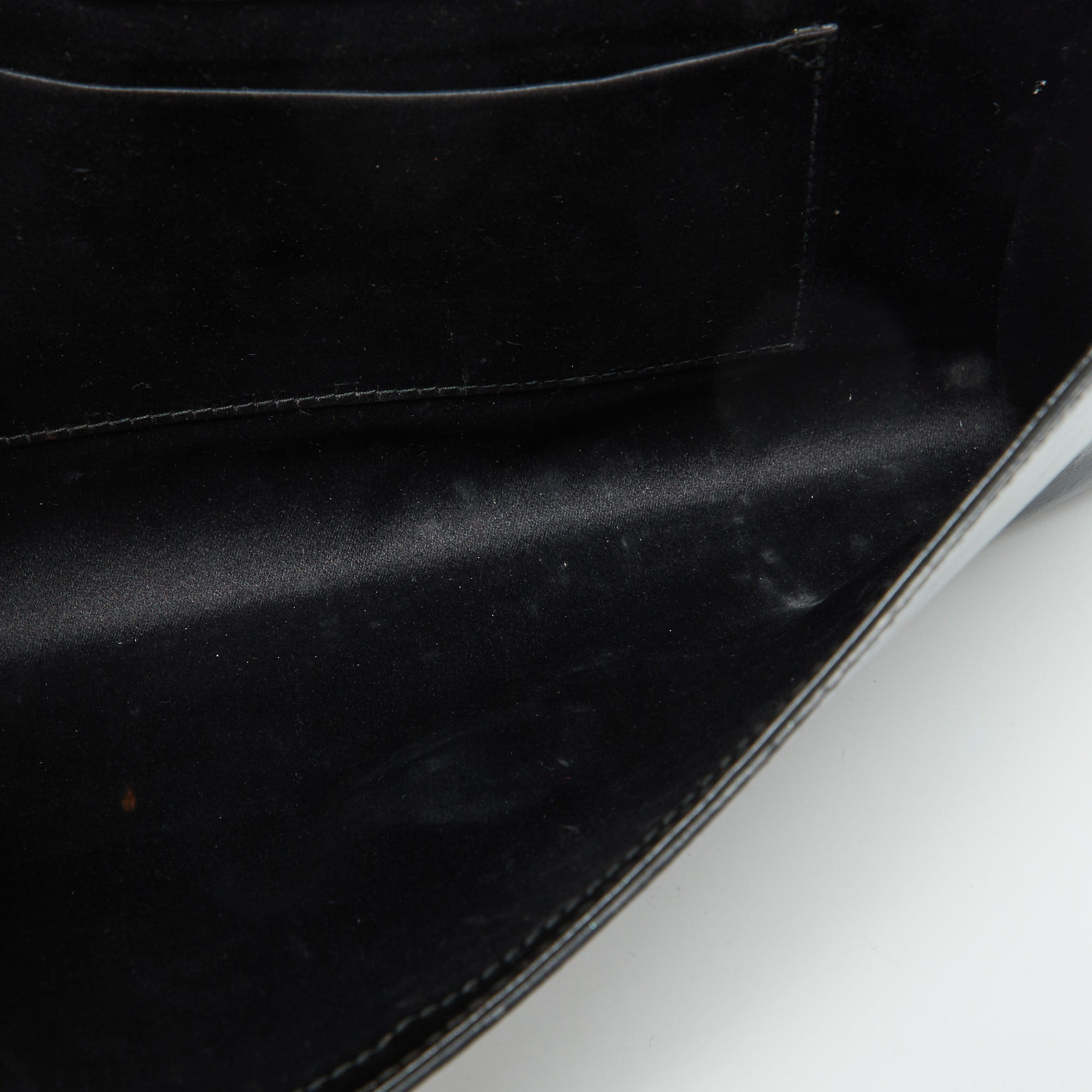 Yves Saint Laurent Black Patent Leather Belle De Jour Clutch