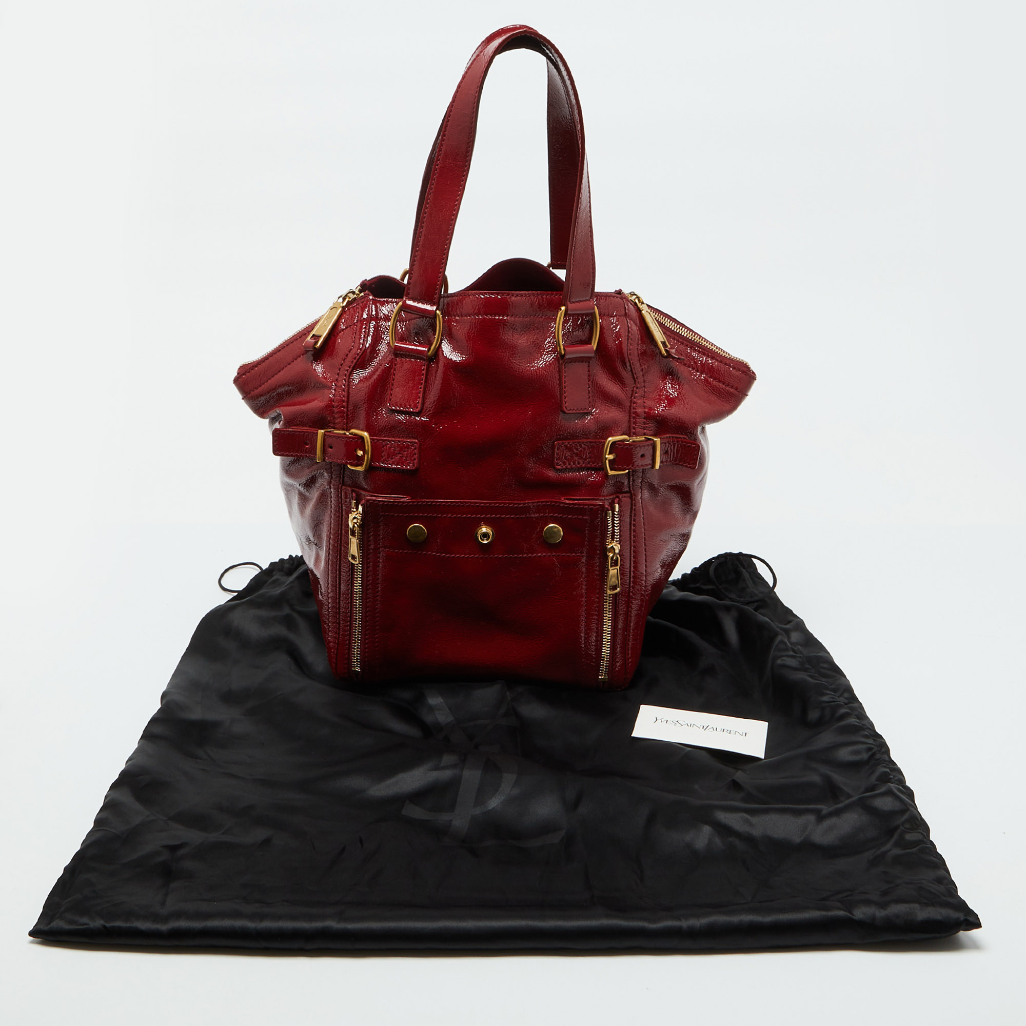 Yves Saint Laurent Red Patent Leather Downtown Tote