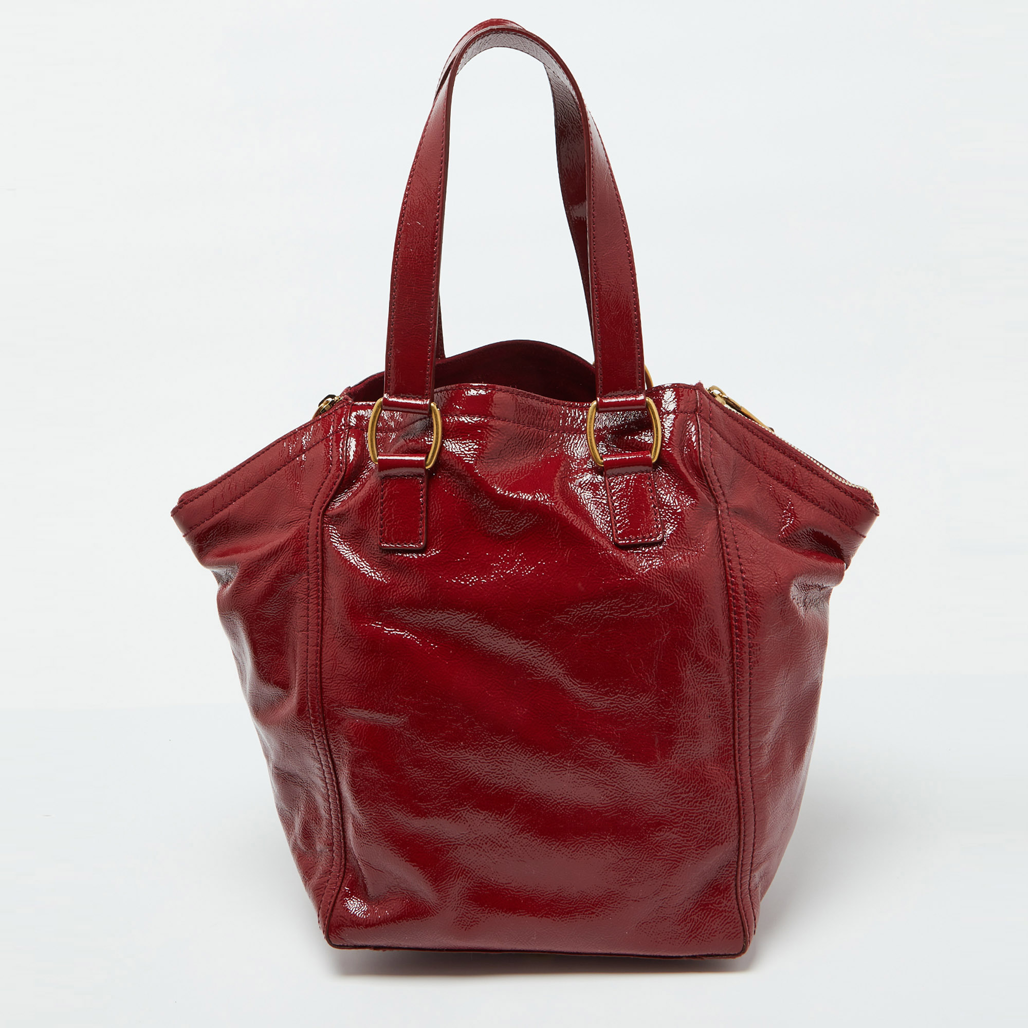 Yves Saint Laurent Red Patent Leather Downtown Tote