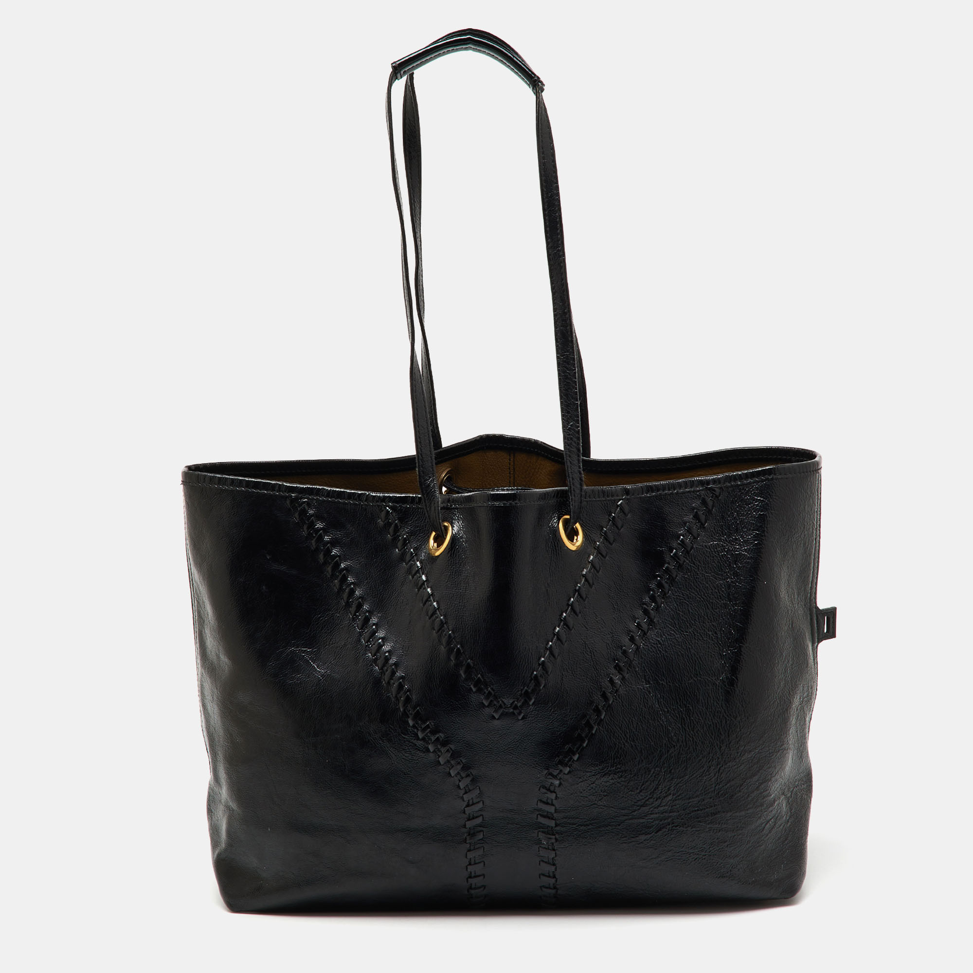 Yves Saint Laurent Black Patent Leather Whipstitch Shopper Tote
Yves Saint Laurent Black Patent Leather Whipstitch Shopper Tote