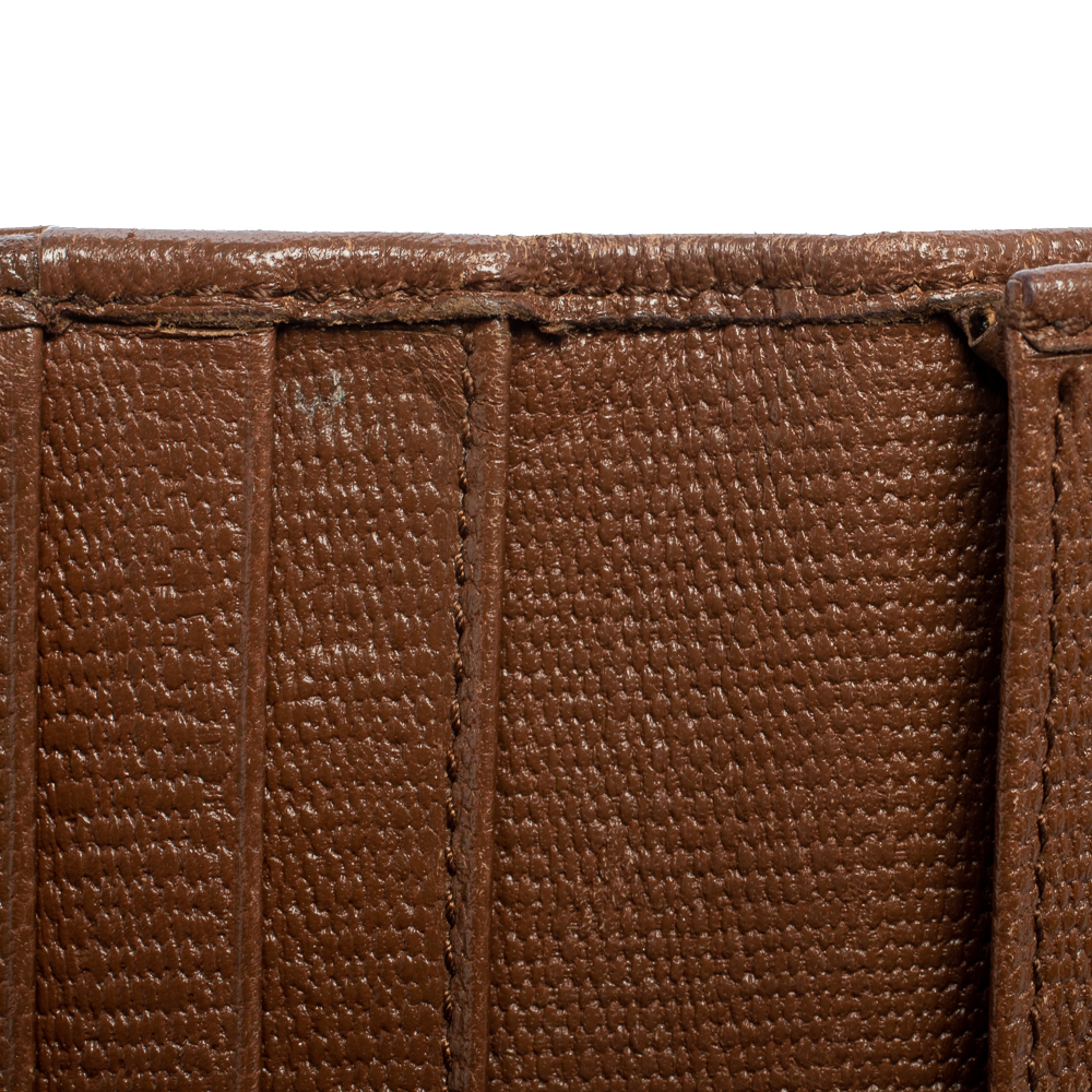 Yves Saint Laurent Brown Leather Y Ligne Flap Continental Wallet