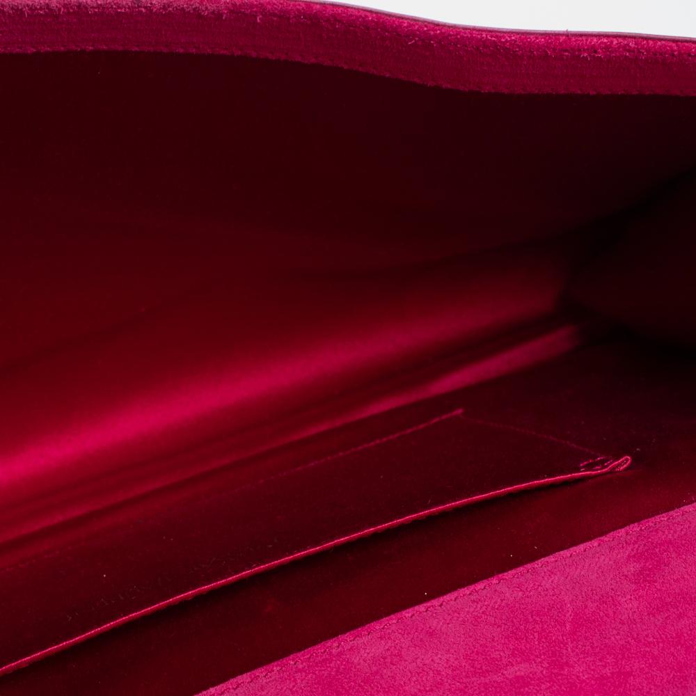 Yves Saint Laurent Pink Patent Leather Belle De Jour Flap Clutch