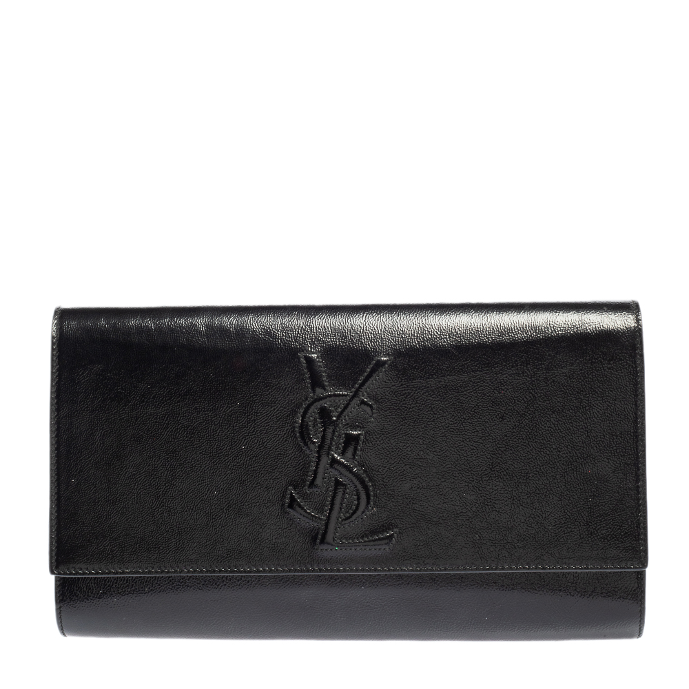 Yves Saint Laurent Black Leather Belle De Jour Clutch