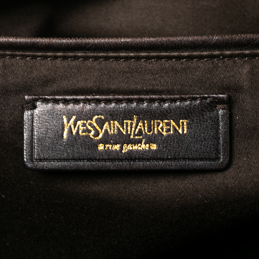 Yves Saint Laurent Green Leather Oversized Muse Bag