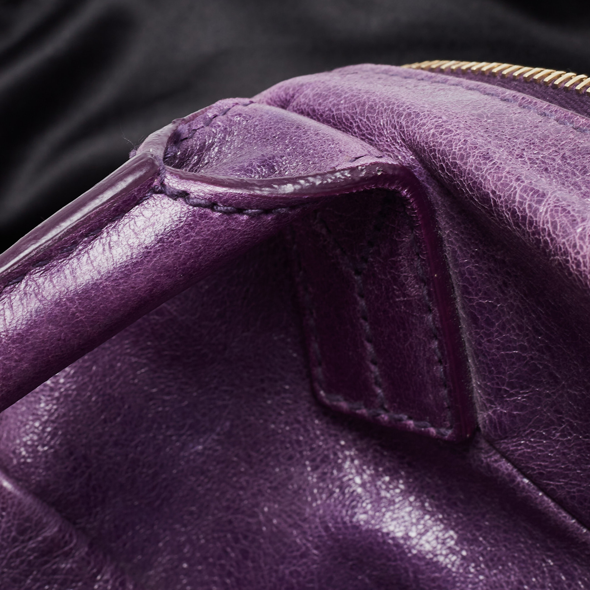 Yves Saint Laurent Purple Leather Easy Y Satchel