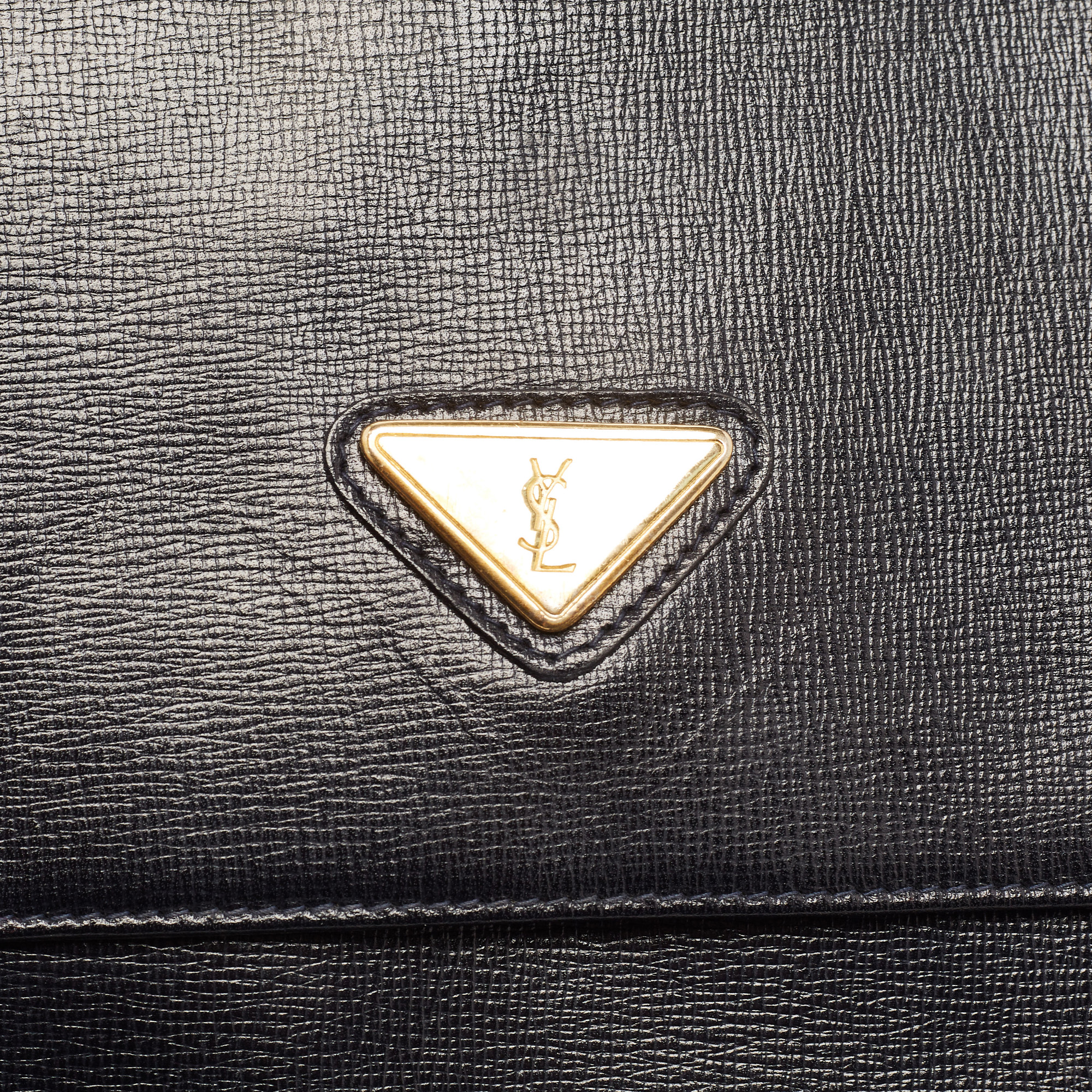 Yves Saint Laurent Navy Blue Leather Flap Clutch