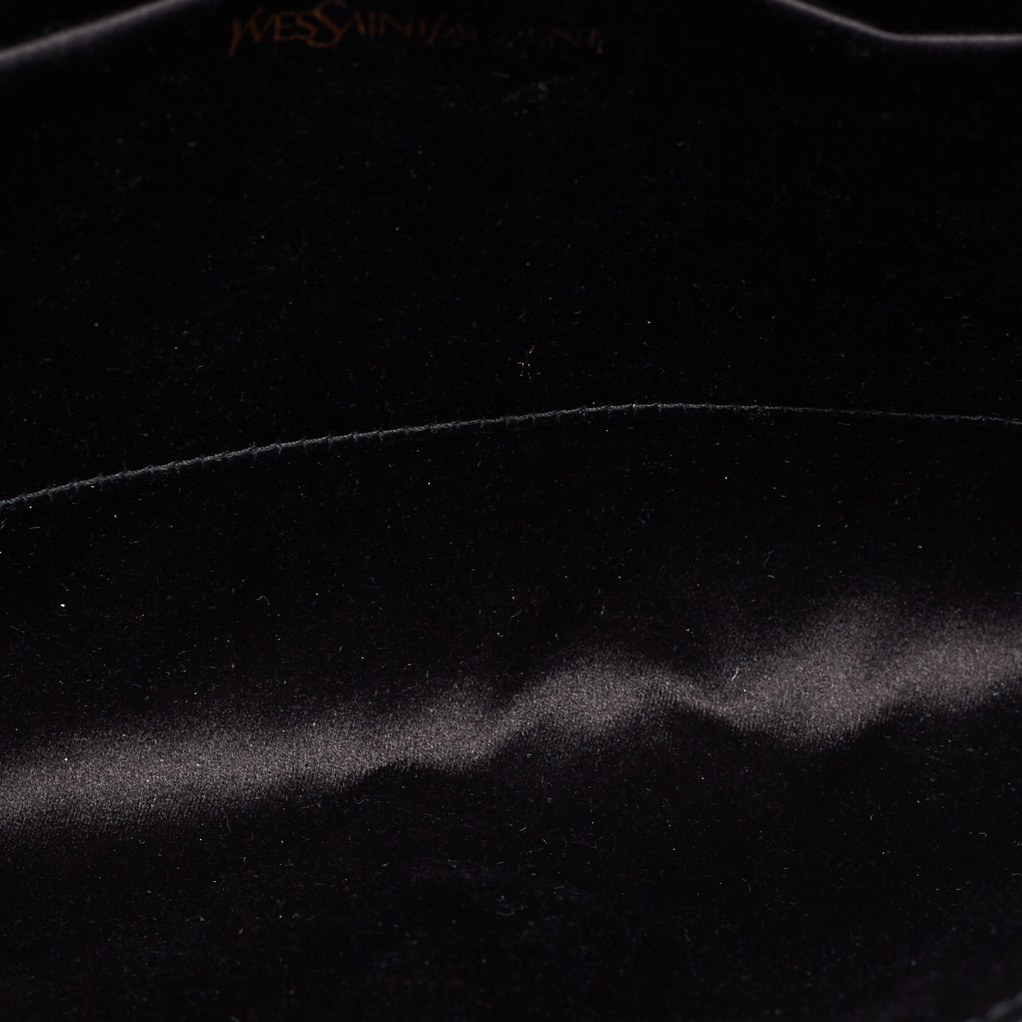 Yves Saint Laurent Black Leather Y-Ligne Clutch