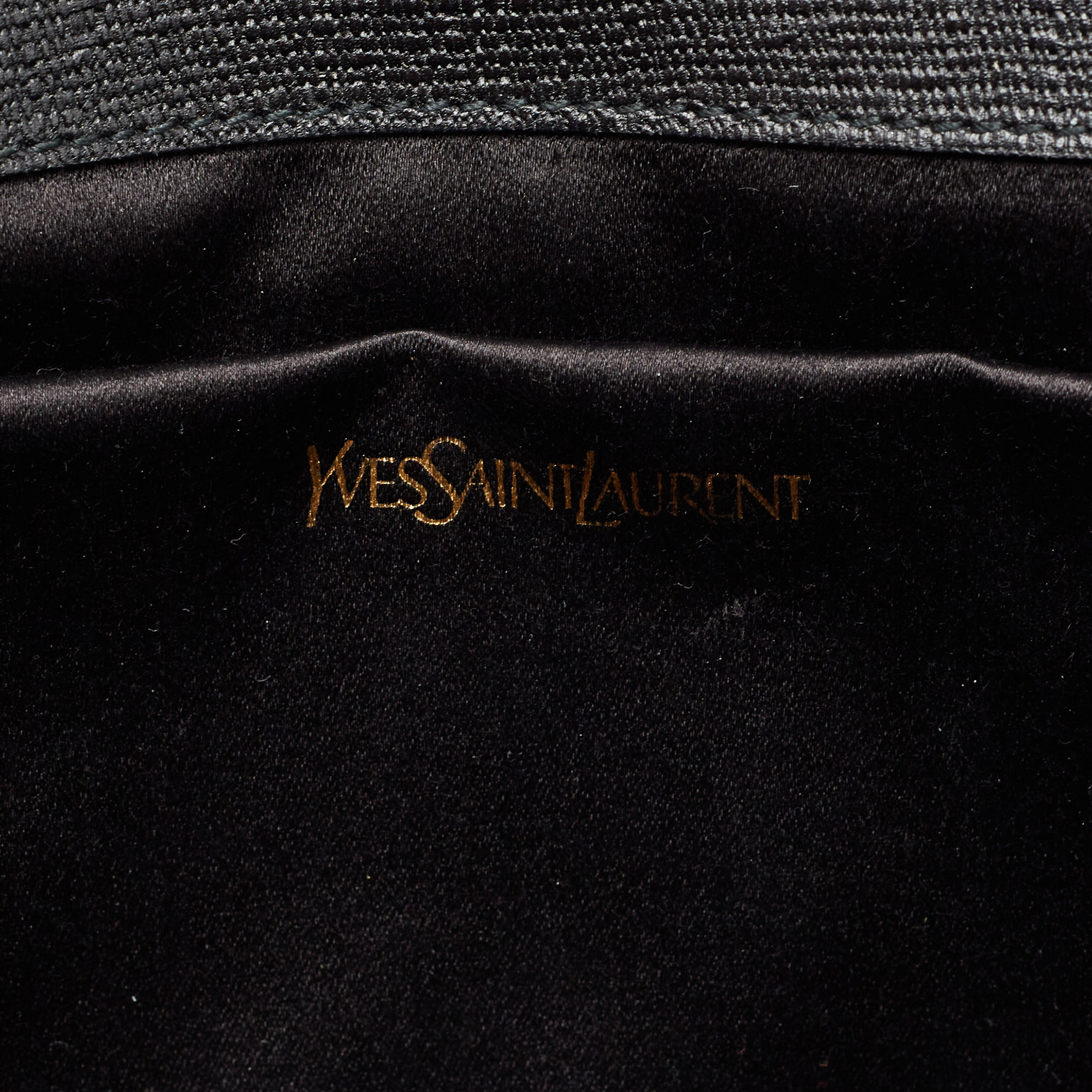 Yves Saint Laurent Black Leather Y-Ligne Clutch