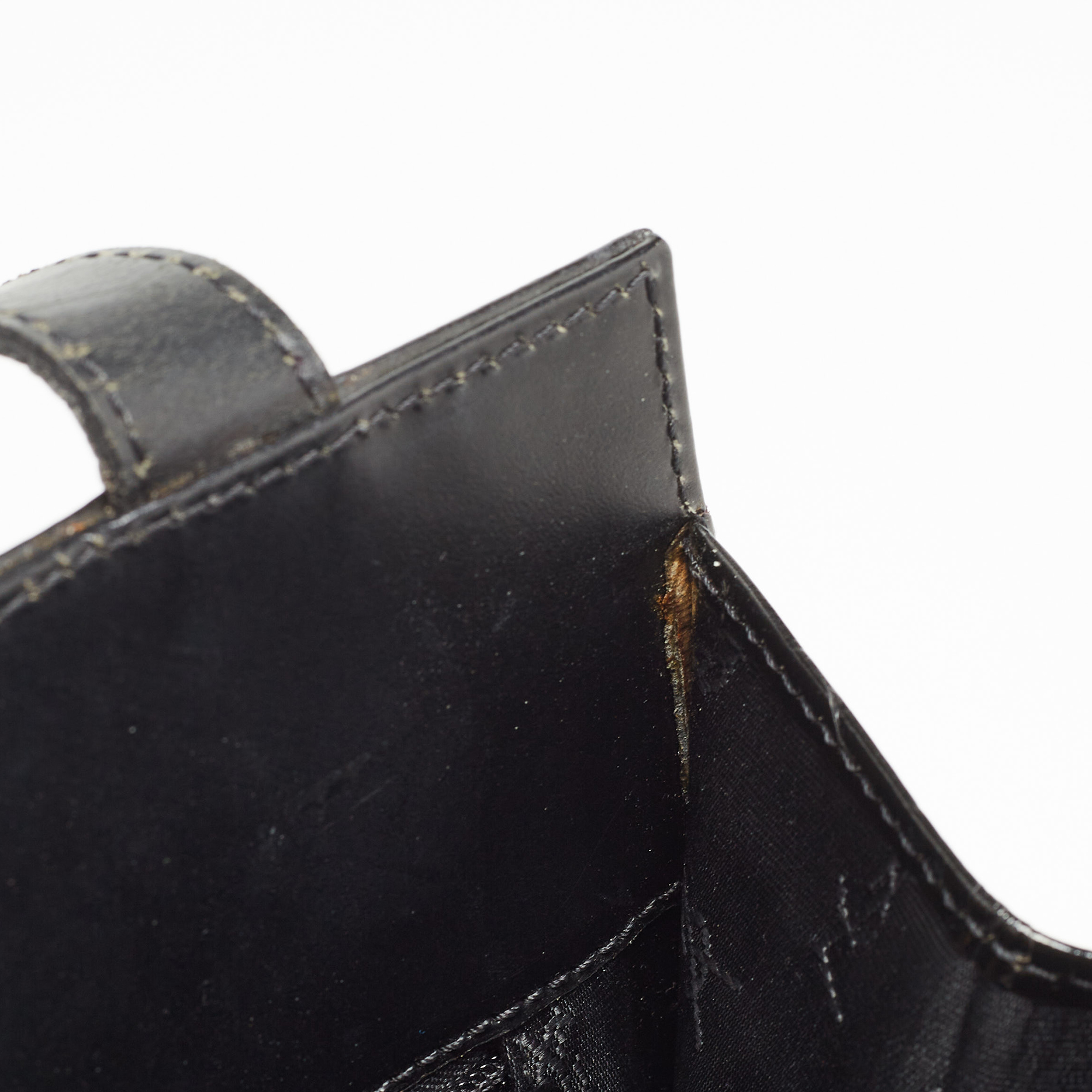 Yves Saint Laurent Black Shine Croc Embossed Leather Tote
