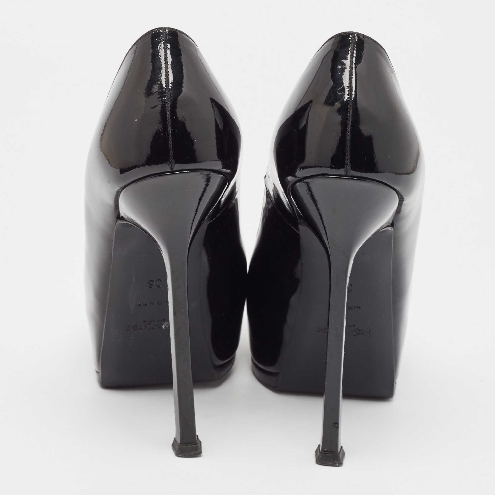 Yves Saint Laurent Black Patent Leather Tribtoo Pumps Size 36