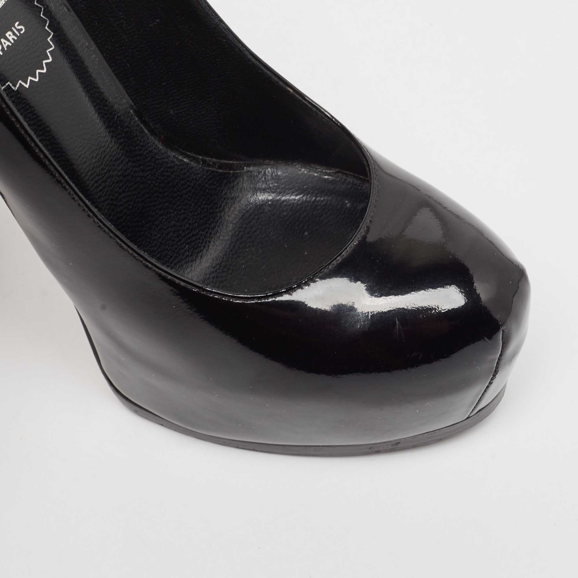 Yves Saint Laurent Black Patent Leather Tribtoo Pumps Size 36