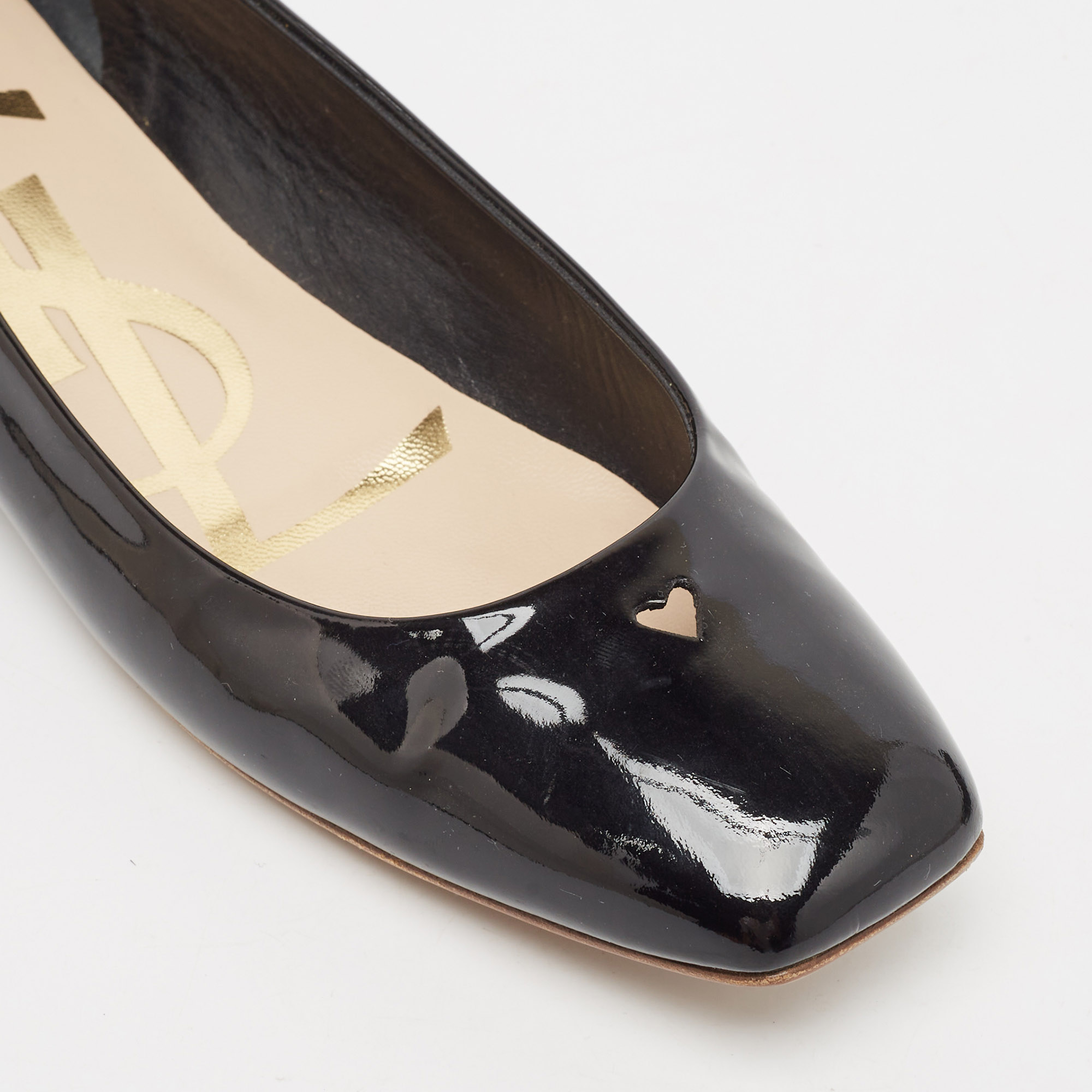 Yves Saint Laurent Black Patent Leather Love Ballet Flats Size 40