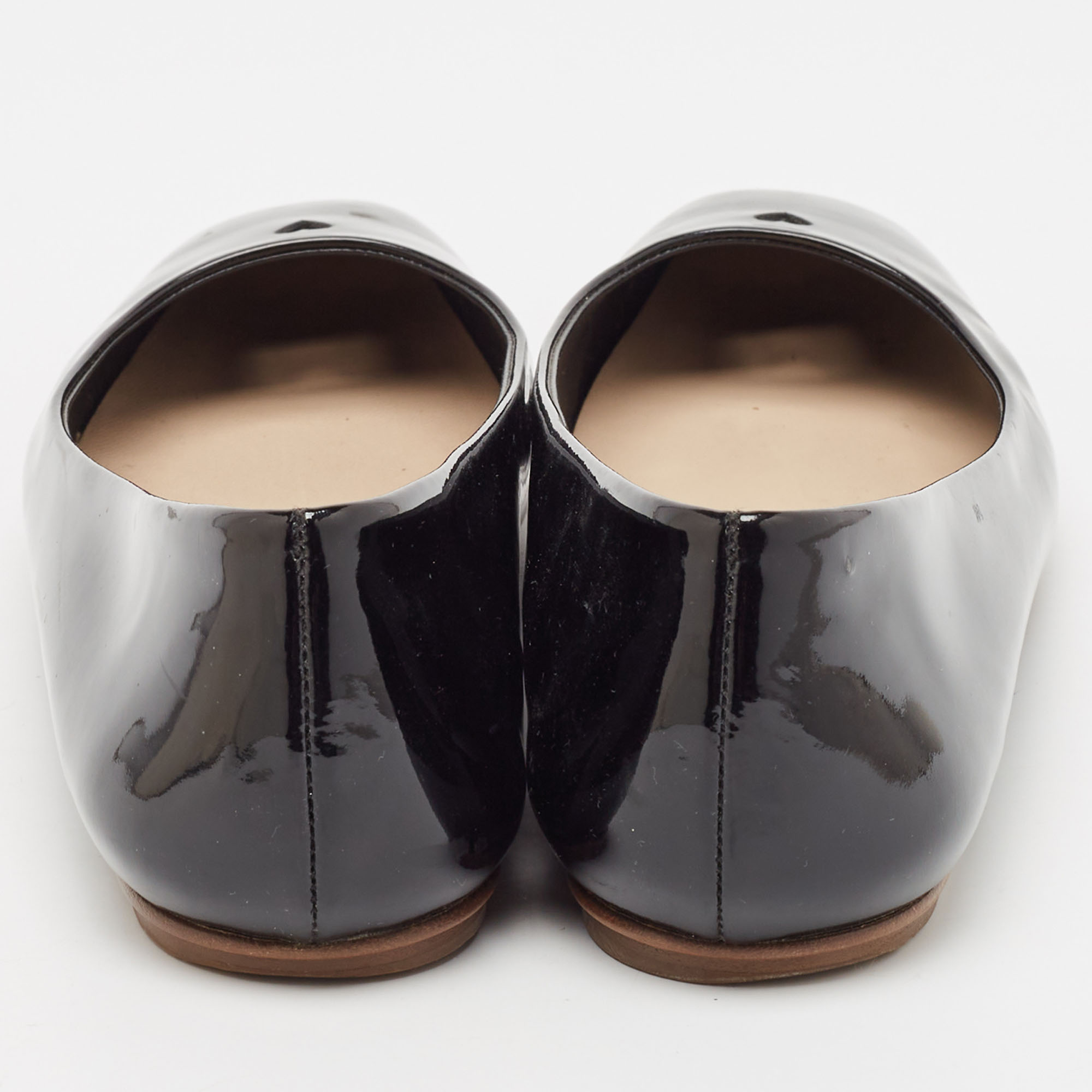 Yves Saint Laurent Black Patent Leather Love Ballet Flats Size 40