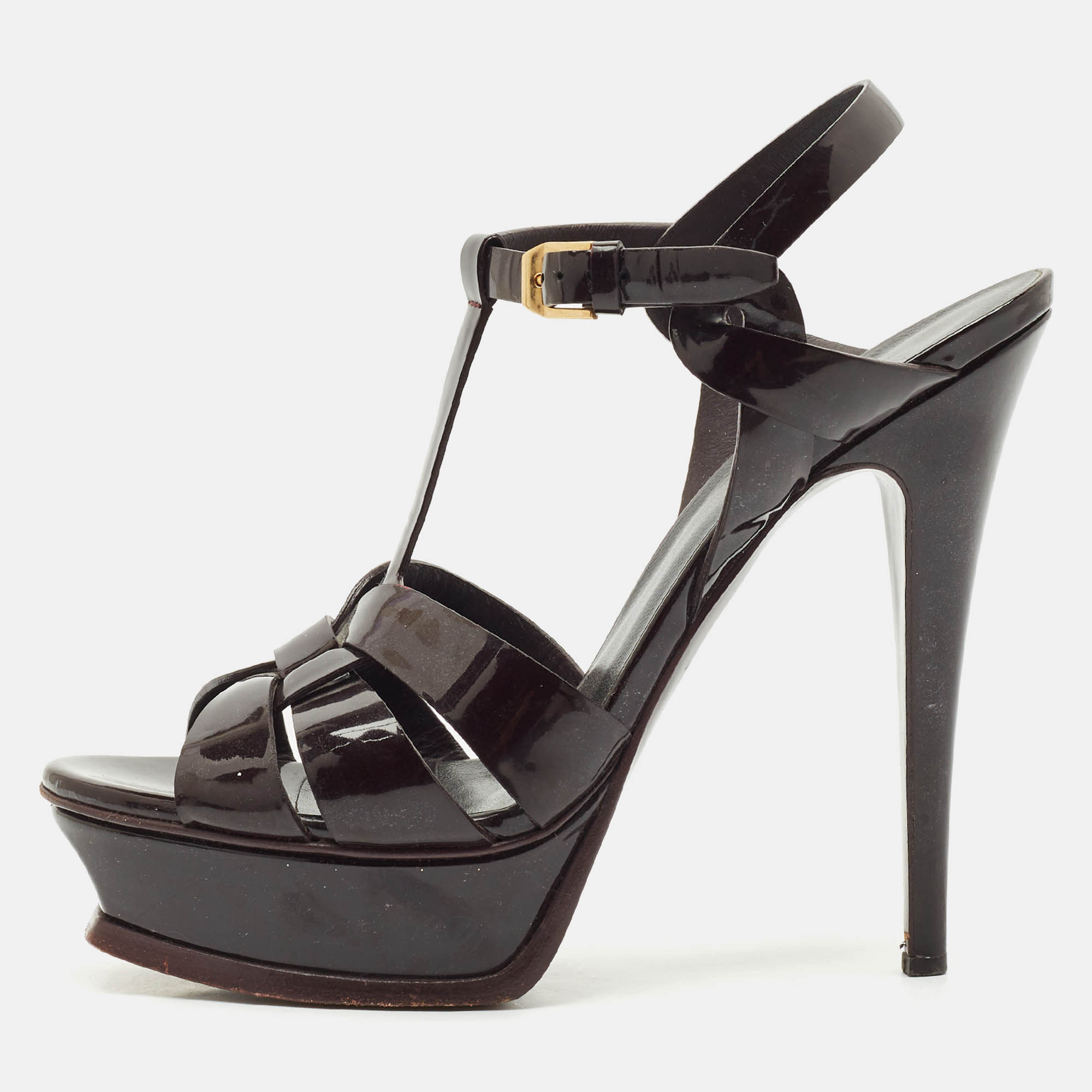 Yves Saint Laurent Burgundy Patent Leather Tribute Platform Sandals Size
Yves Saint Laurent Burgundy Patent Leather Tribute Platform Sandals Size