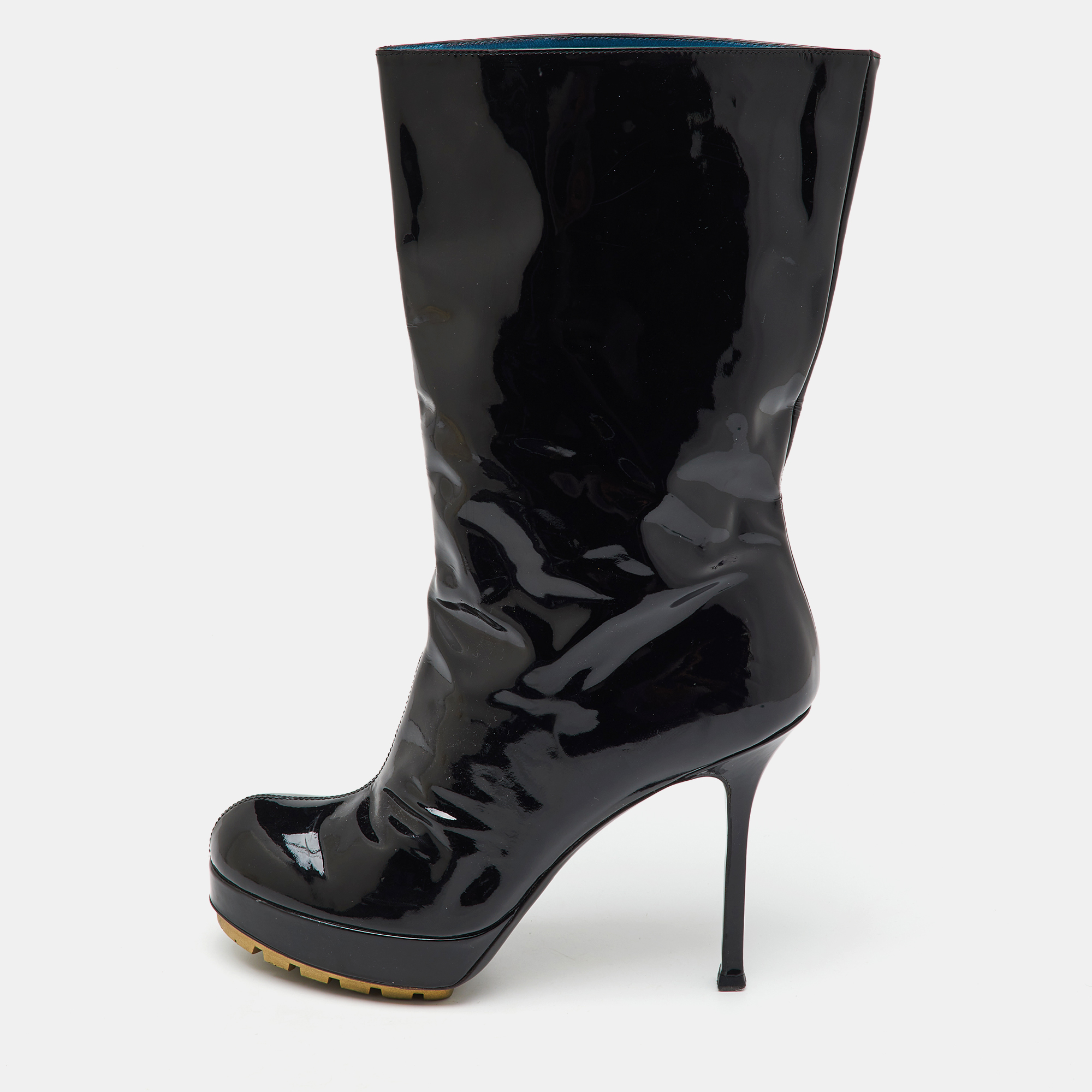 Yves Saint Laurent Black Patent Leather Mid Calf Platform Boots Size
Yves Saint Laurent Black Patent Leather Mid Calf Platform Boots Size