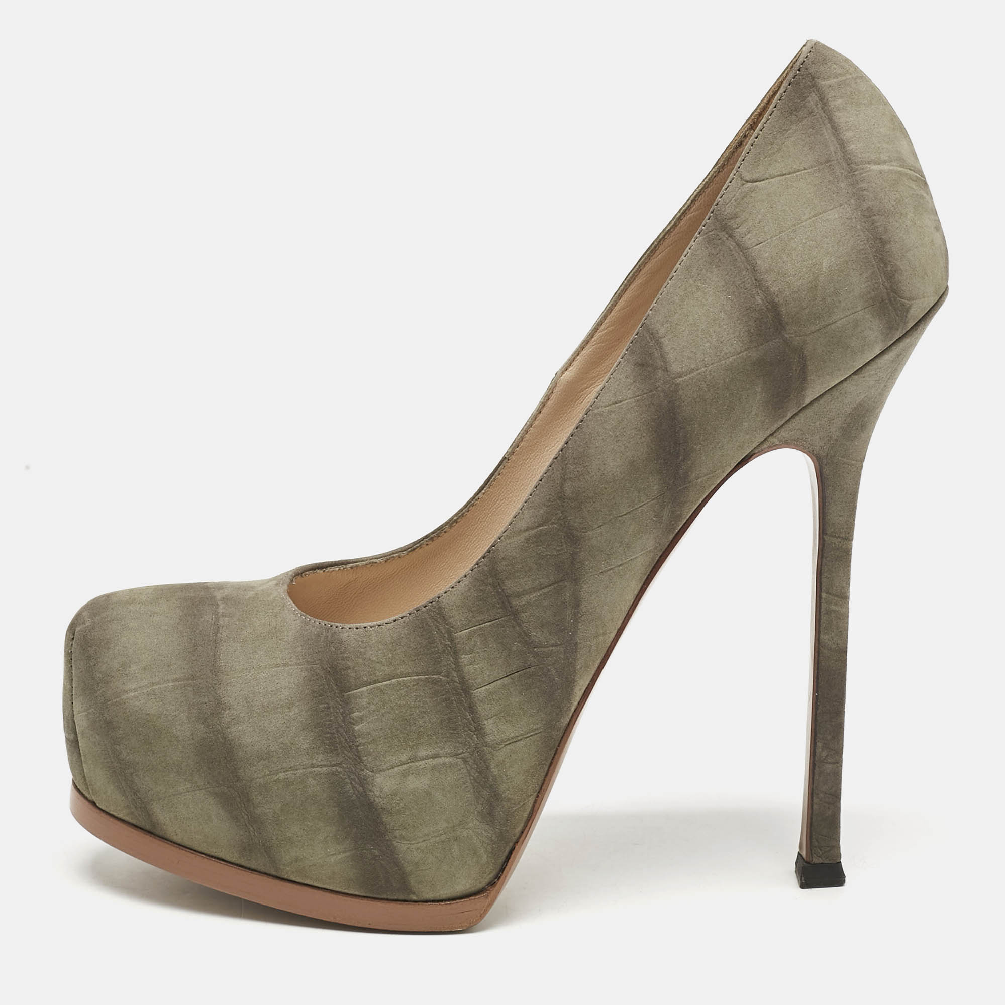 Yves Saint Laurent Sage Green Leather Tribtoo Platform Pumps Size
Yves Saint Laurent Sage Green Leather Tribtoo Platform Pumps Size