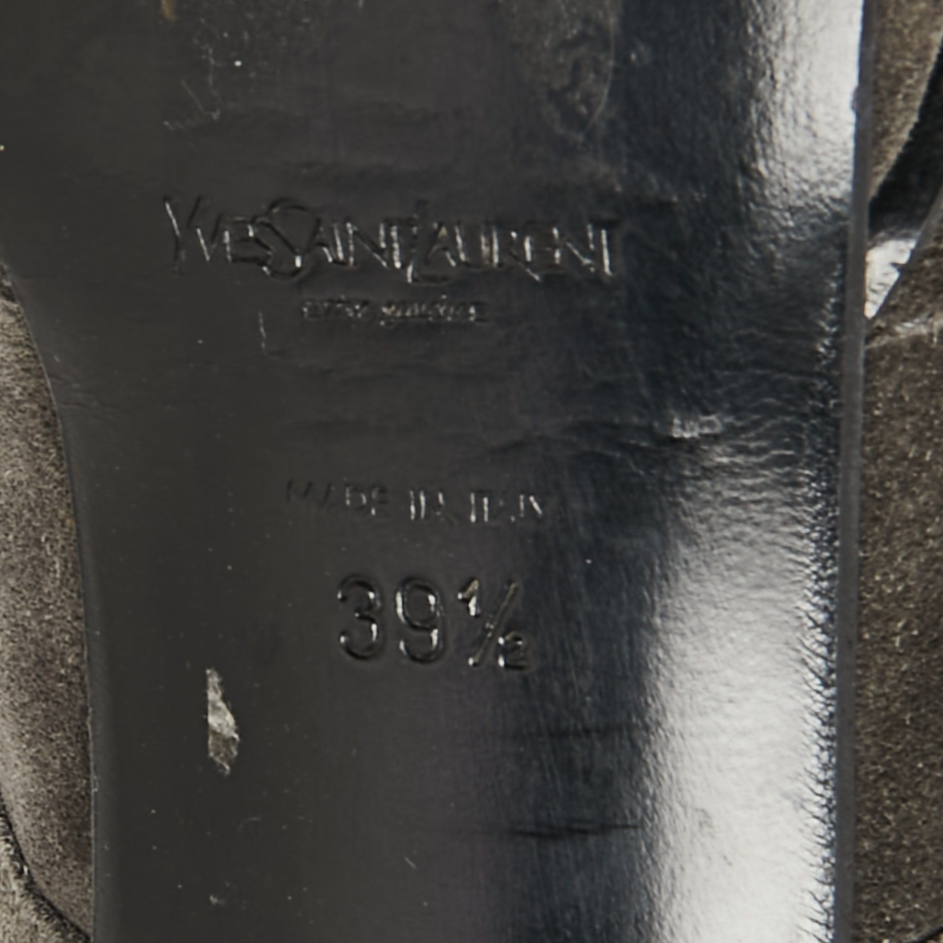 Yves Saint Laurent Grey Suede Janis Booties Size 39.5