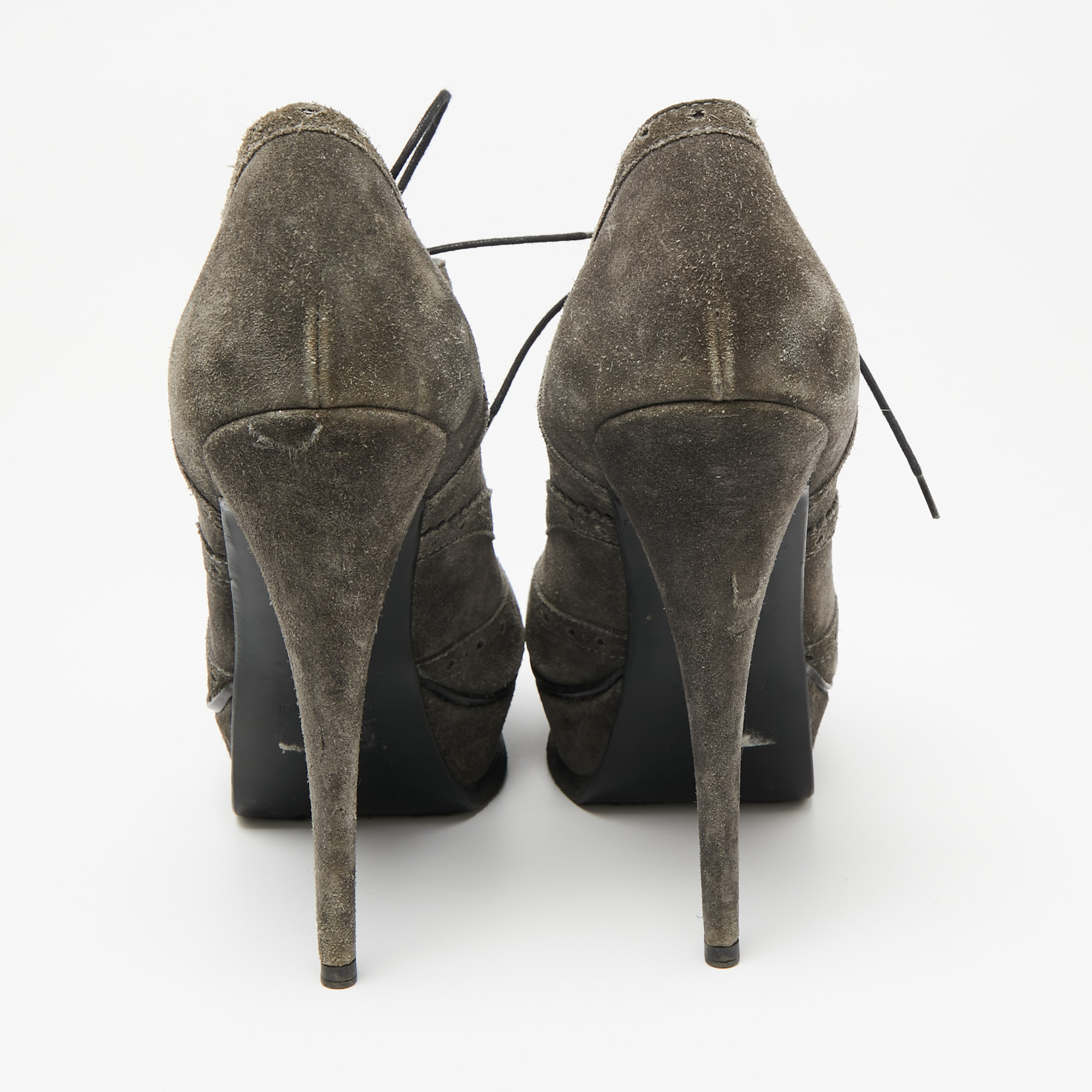 Yves Saint Laurent Grey Suede Janis Booties Size 39.5
