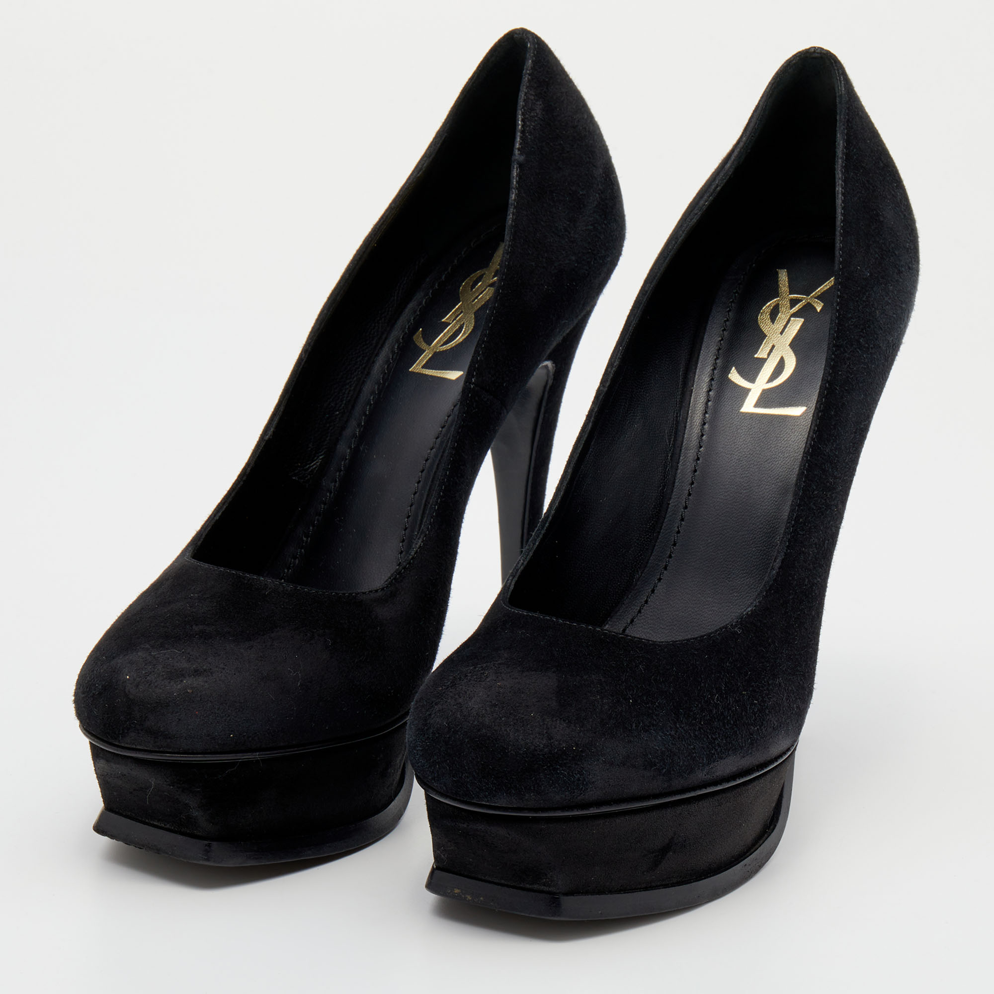 Yves Saint Laurent Black Suede Platform Pumps Size 
Yves Saint Laurent Black Suede Platform Pumps Size
