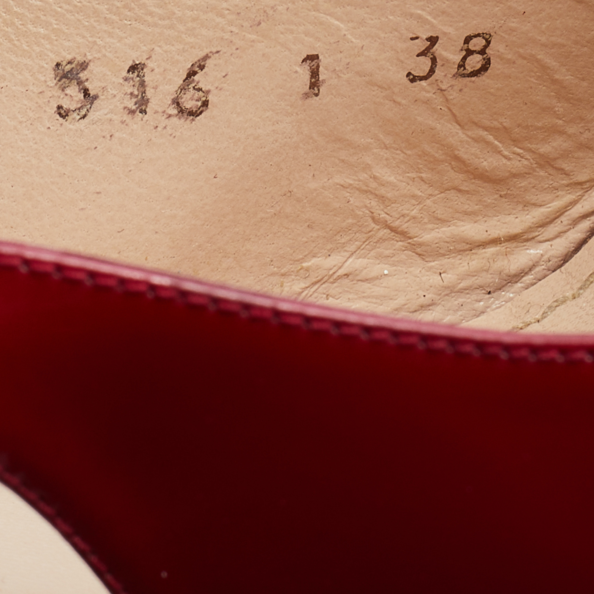 Yves Saint Laurent Red Patent Leather Cork Platform Wedge Slingback Pumps Size 38