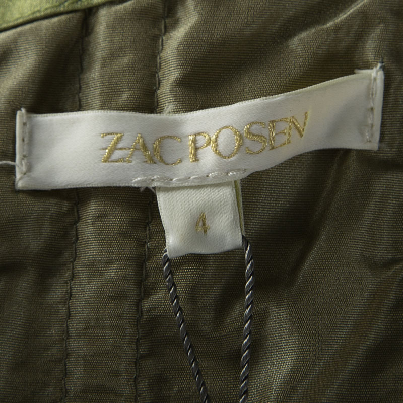 Zac Posen SS'13 Linden Green Strapless Dress S