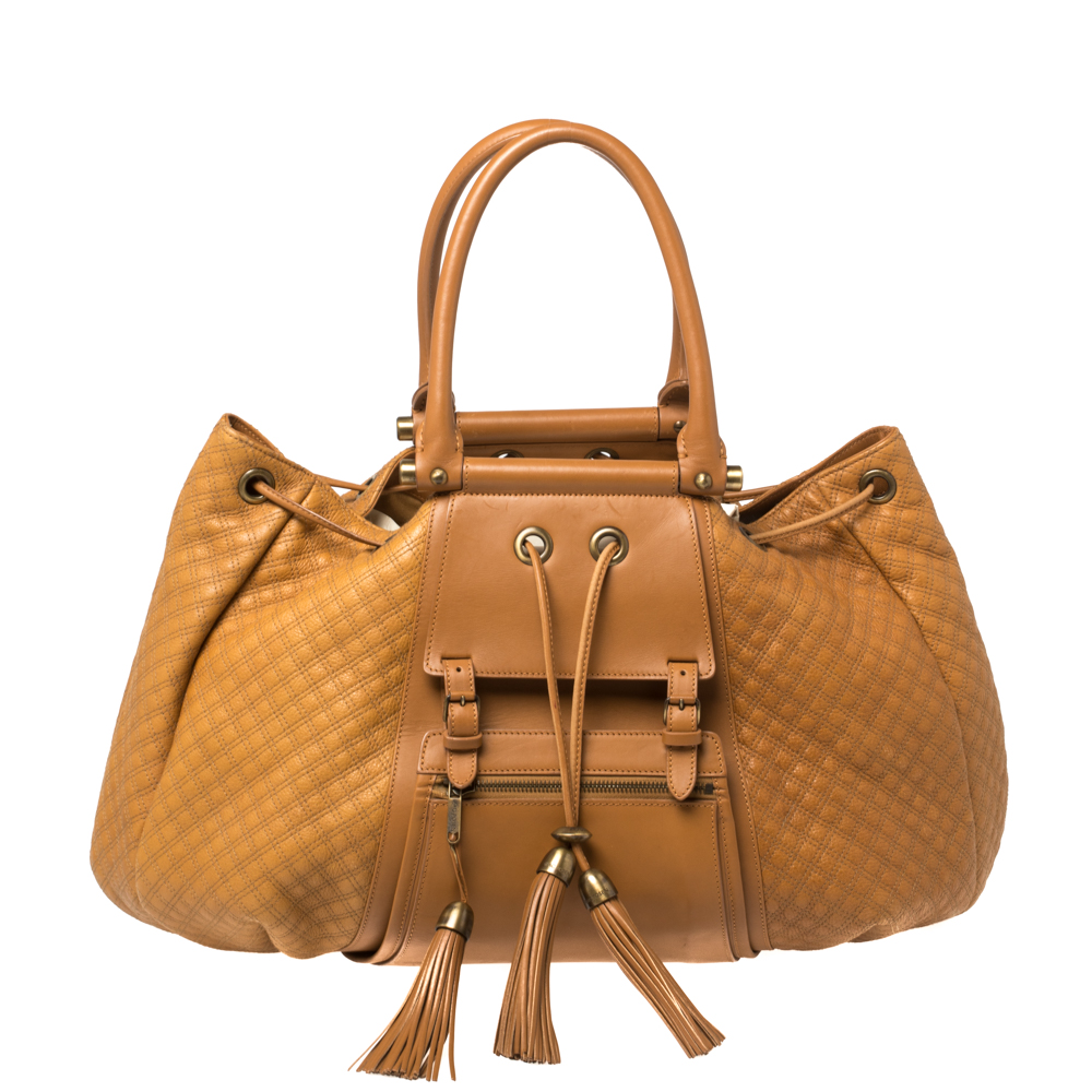 Zac Posen Tan Quilted Leather Beatrice Bag
