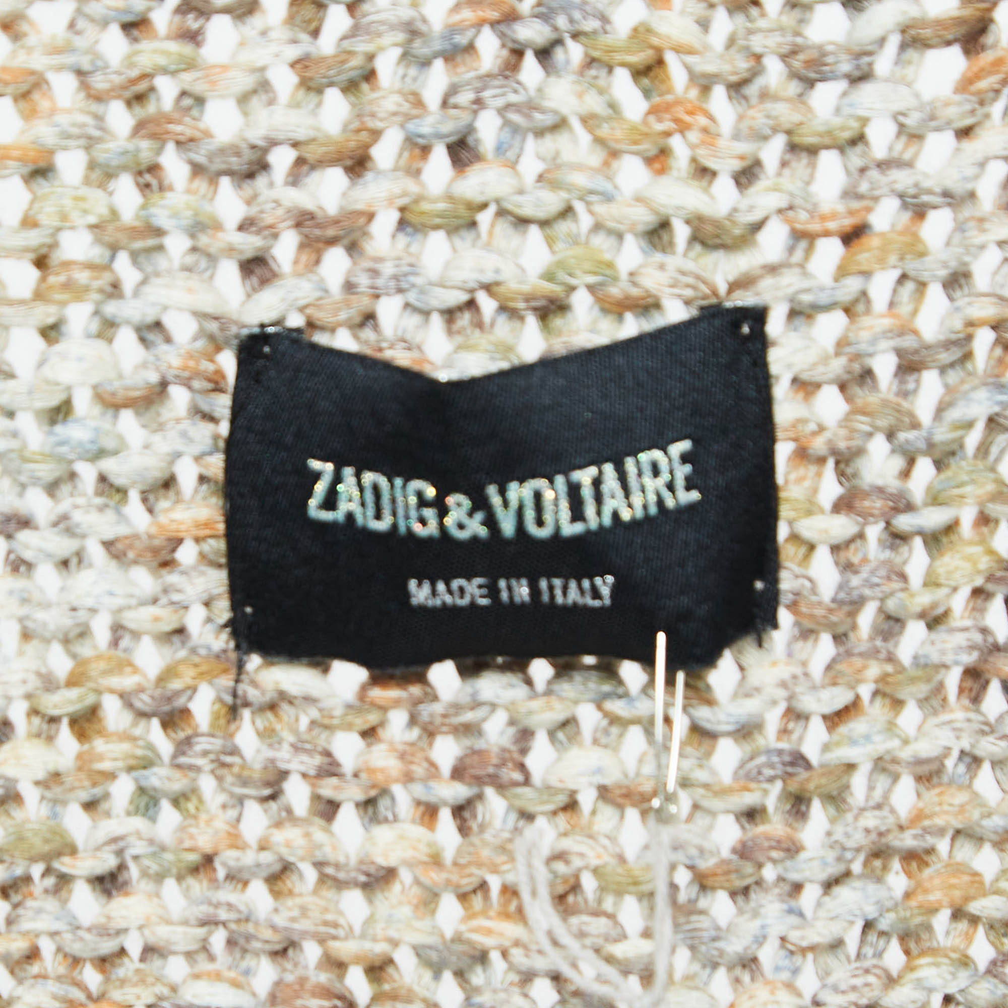 Zadig & Voltaire Multicolor Wool Open Front Cardigan L