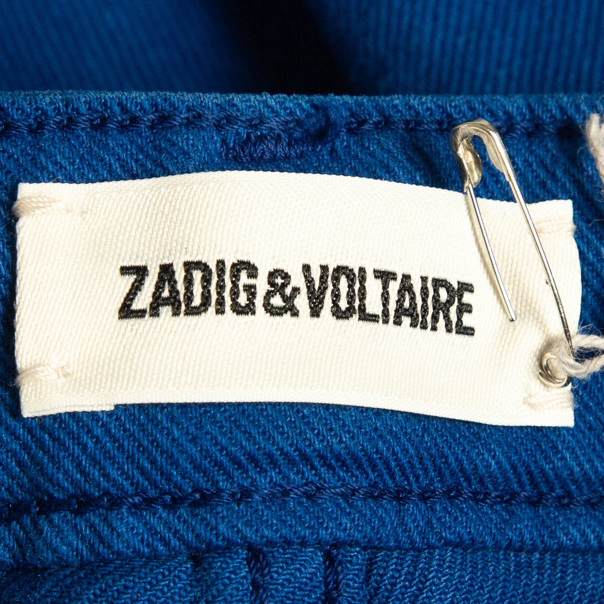 Zadig & Voltaire Blue Cotton Drill Skinny Eva Cher Jeans S Waist 25