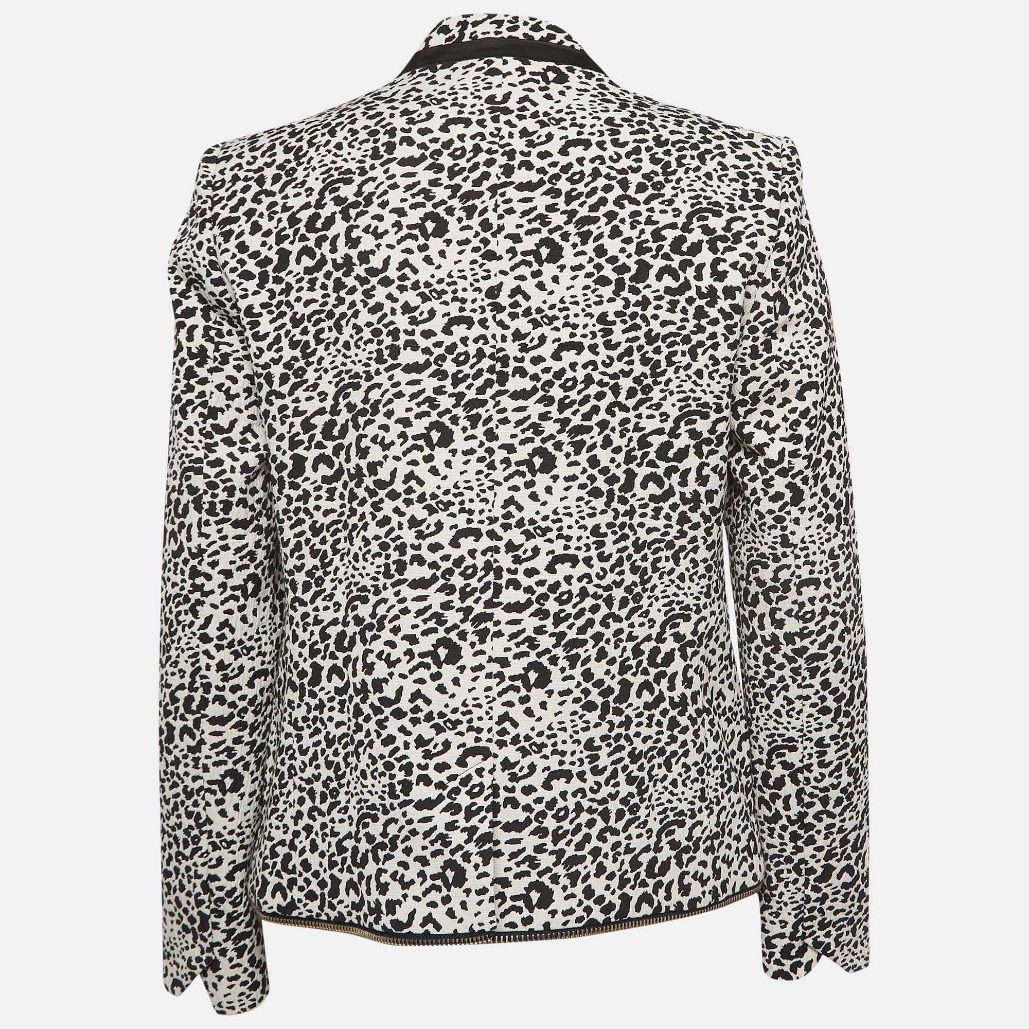 Zadig & Voltaire Deluxe Leopard Jacquard Vegam Blazer M