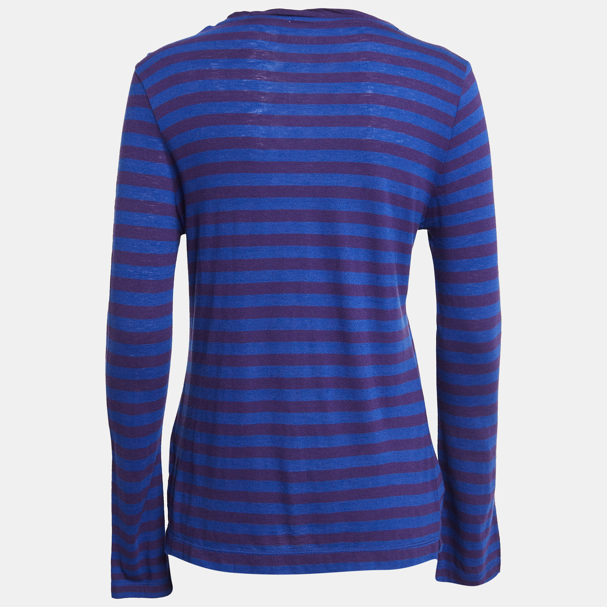 Zadig & Voltaire Blue/Purple Striped Jersey Regy T-Shirt S