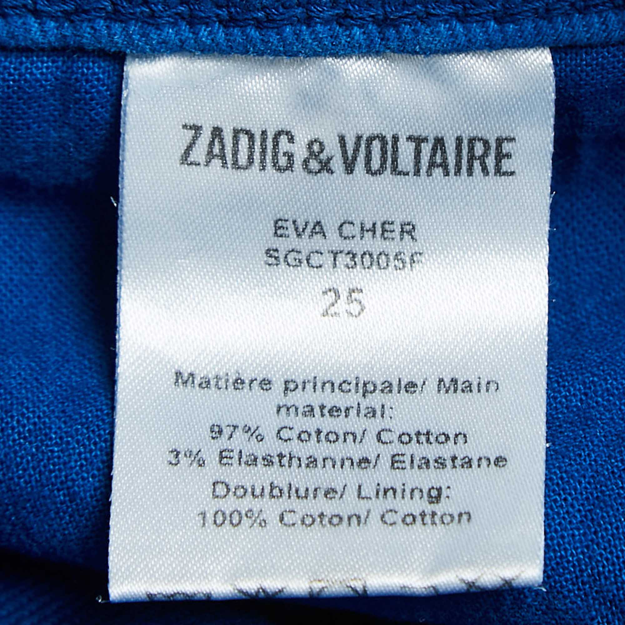 Zadig & Voltaire Blue Denim Eva Cher Jeans S Waist 26.5