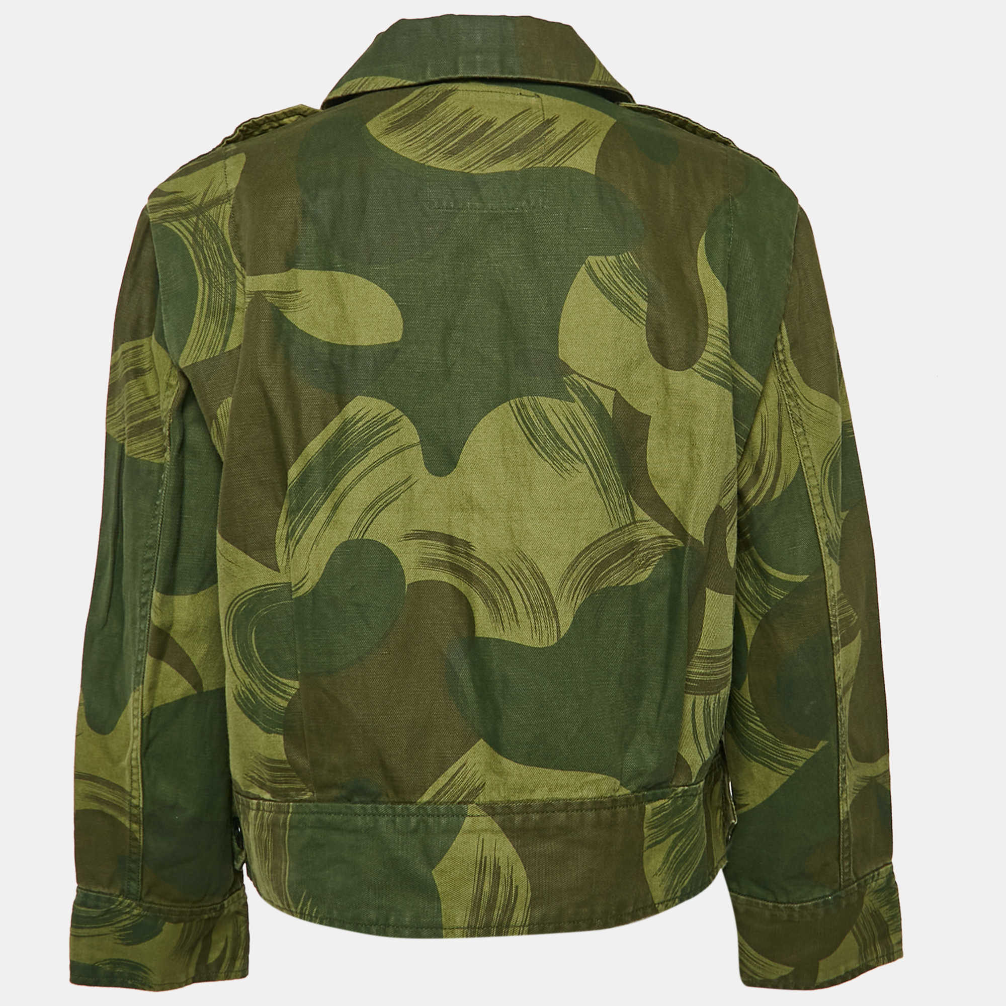 Zadig & Voltaire Military Green Camouflage Cotton Blend Kaleno Jacket XS