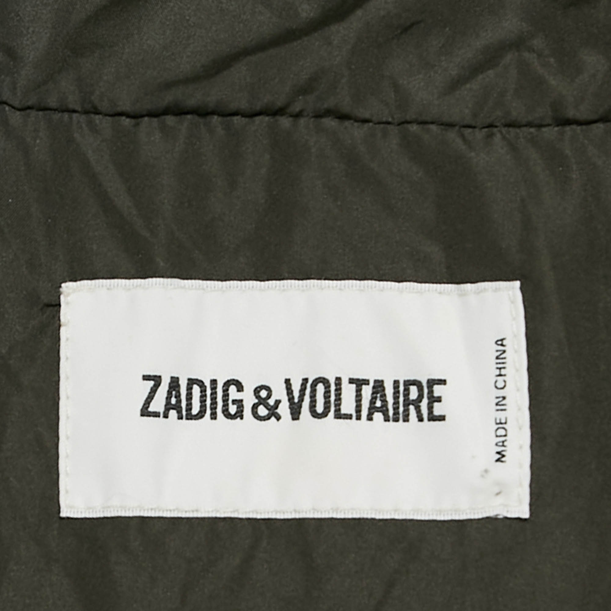 Zadig & Voltaire Green Synthetic Detachable Lining Bob Parka Jacket M