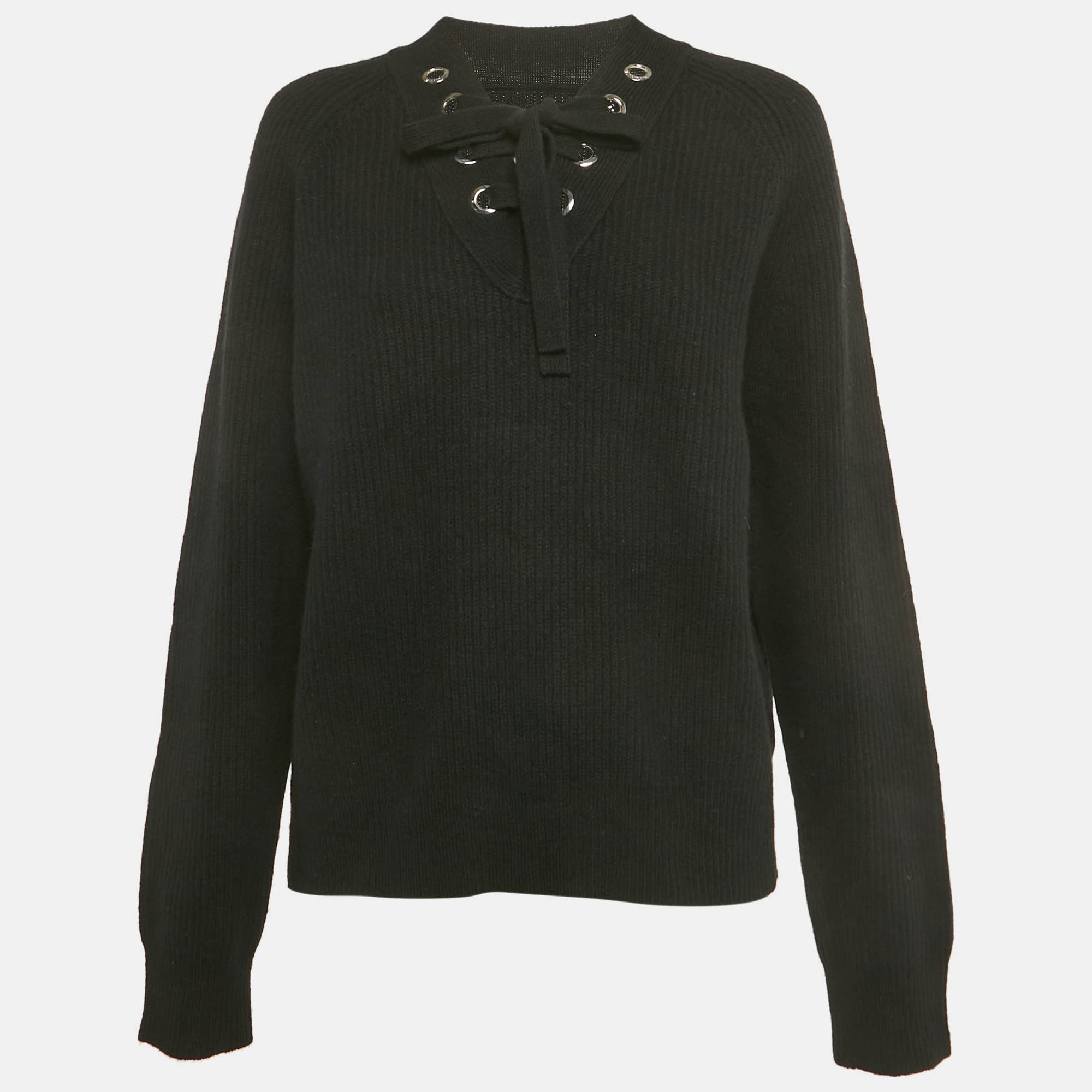 Zadig & Voltaire Black Rib Knit Lace-Up Kassy Sweater M
Zadig & Voltaire Black Rib Knit Lace-Up Kassy Sweater M