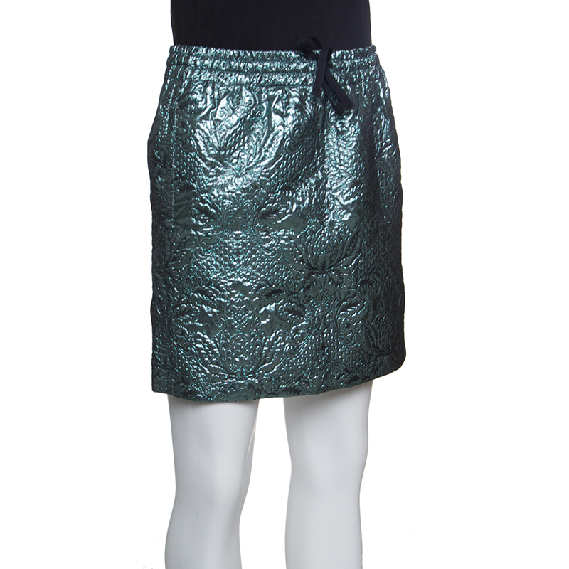 Zadig and Voltaire Deluxe Metallic Embossed Floral Jacquard Josa Skirt S