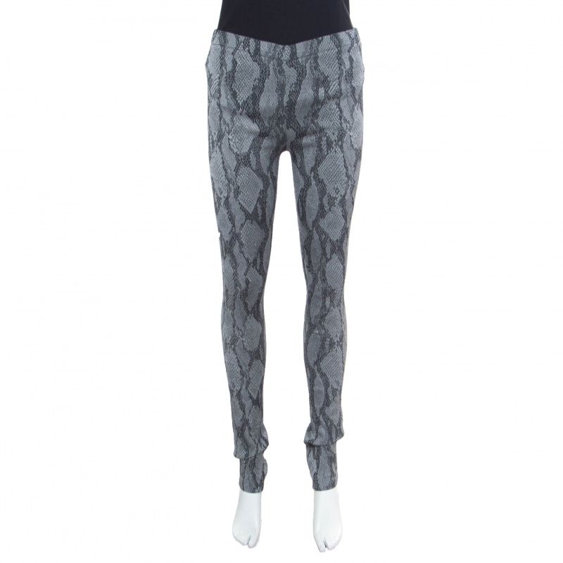 Image of Zadig and Voltaire Grey Python Pattern Jacquard Pharell Leggings M