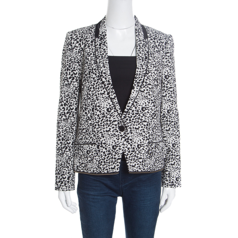 Image of Zadig and Voltaire Deluxe Monochrome Jacquard Vegam Leo Blazer S