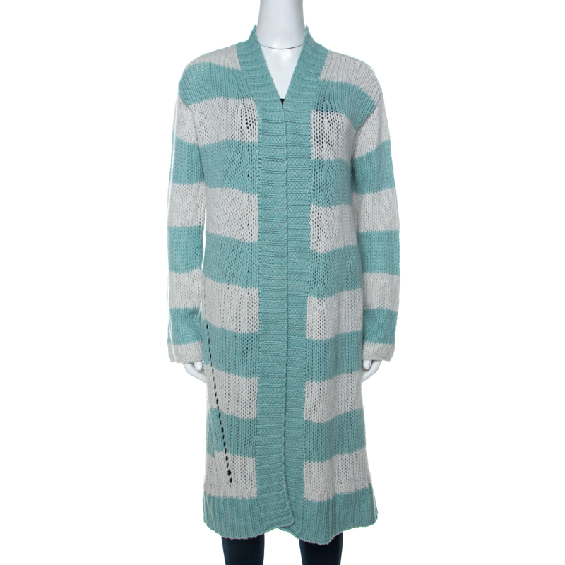 Image of Zadig and Voltaire Bicolor Striped Cashmere Romy Raye Deluxe Cardigan S