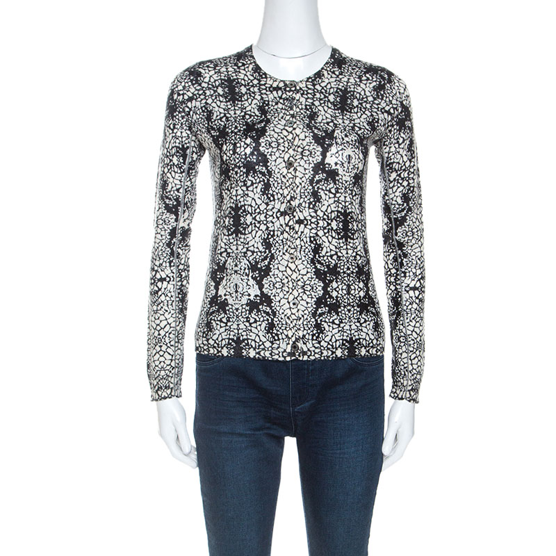 Image of Zadig and Voltaire Monochrome Foil Print Ninon Cardigan S