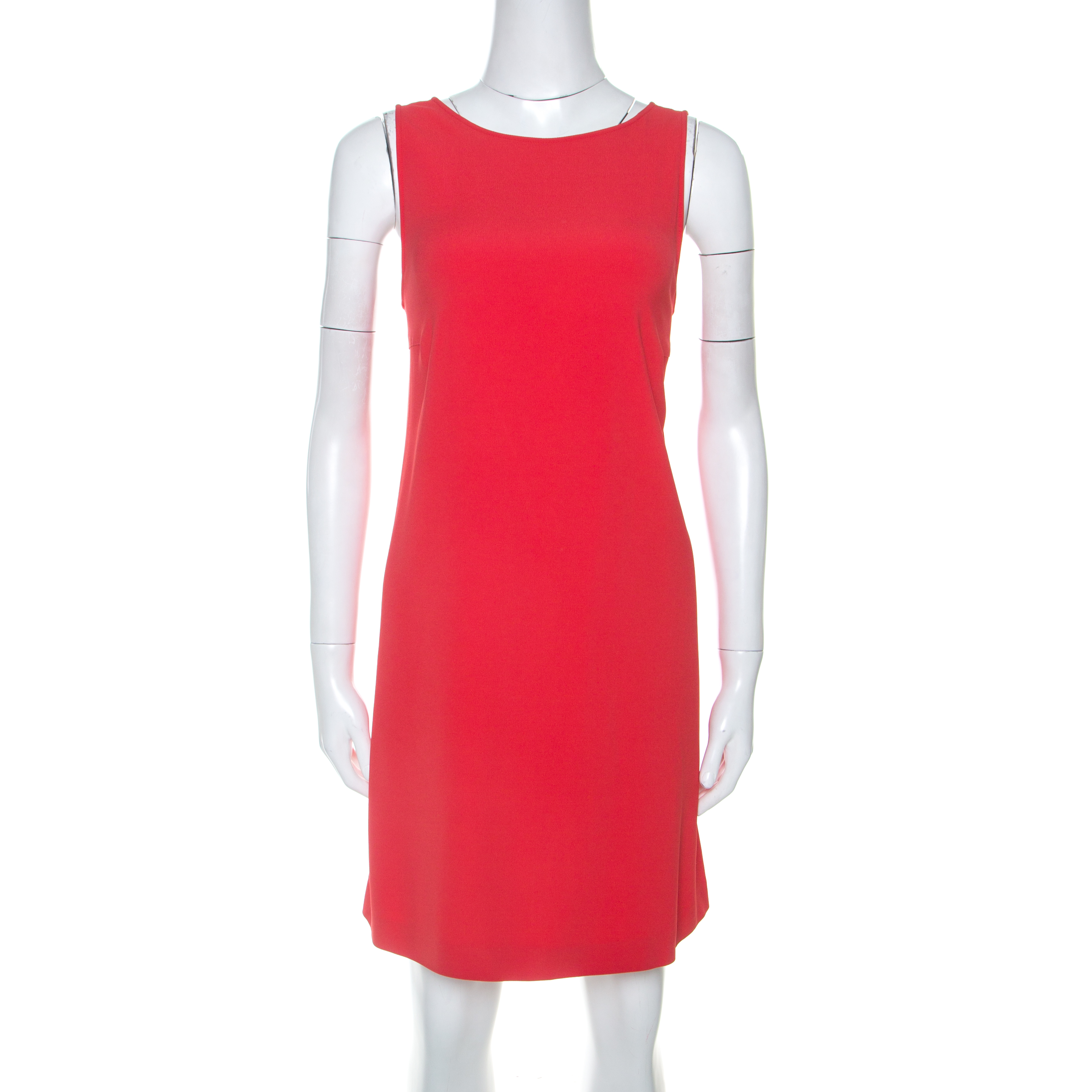 Image of Zadig & Voltaire Deluxe Red Crepe Open Back Raff Shift Dress M