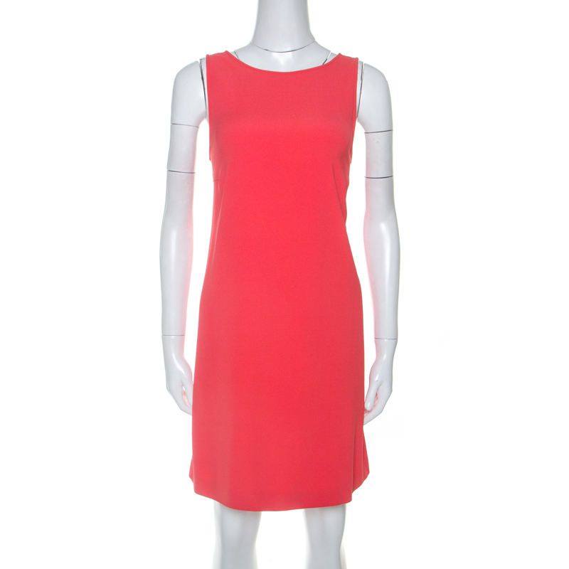 Image of Zadig & Voltaire Deluxe Red Crepe Open Back Raff Shift Dress XS