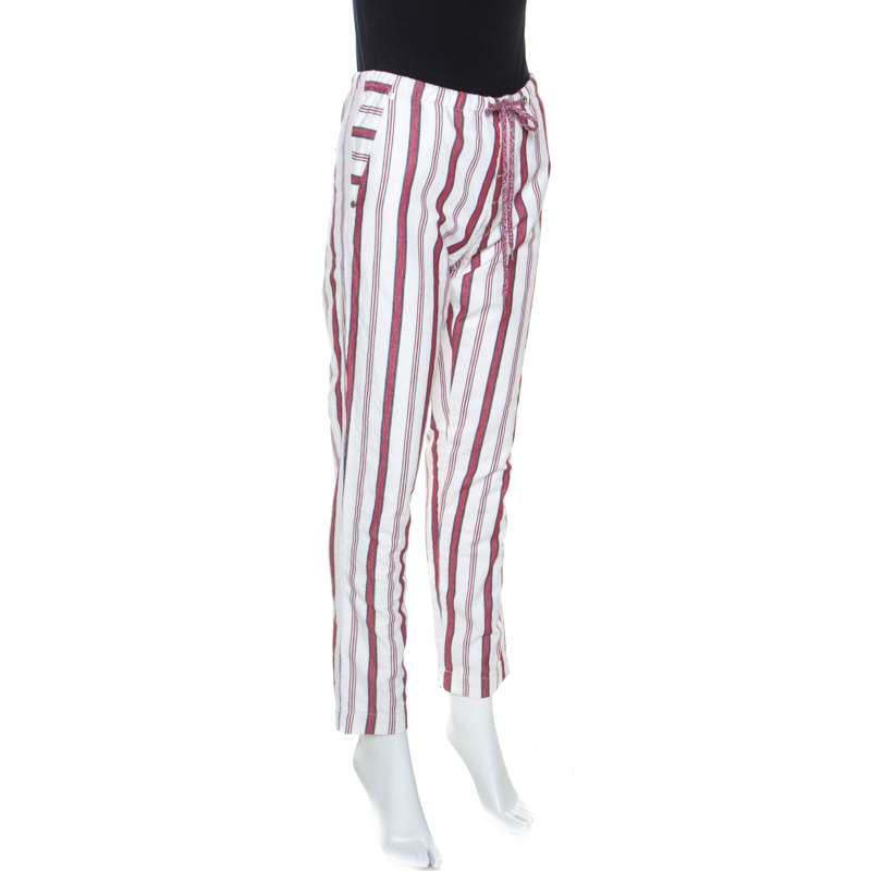 

Zadig & Voltaire White Striped Twill Cotton Paris Raye Pants