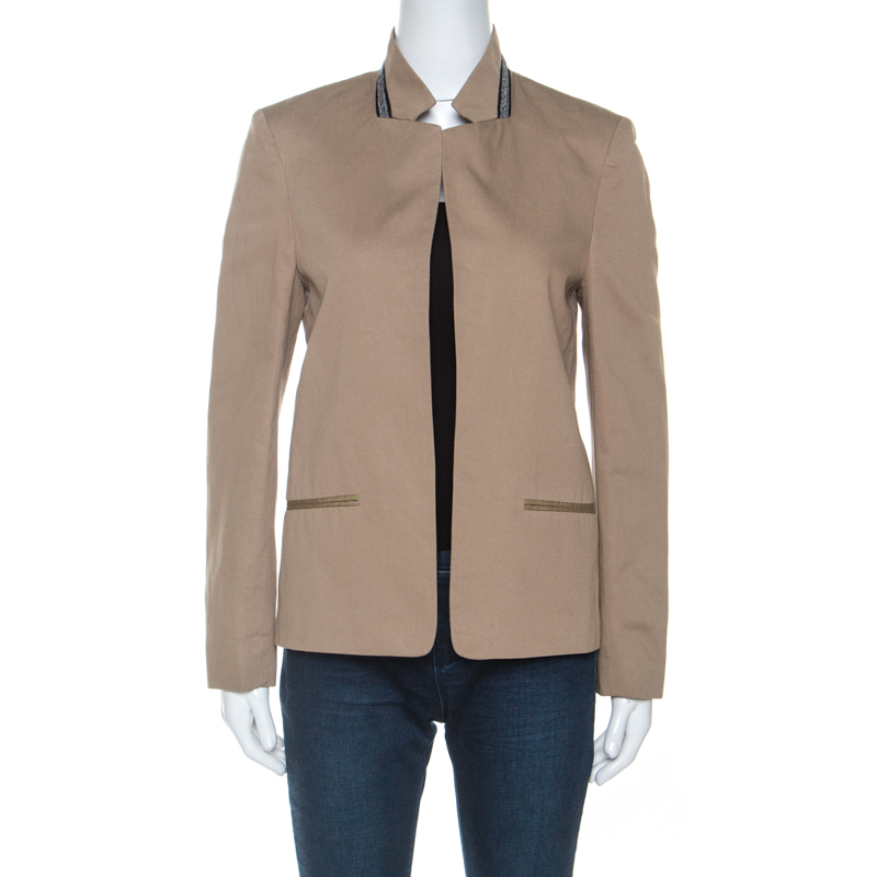 Image of Zadig & Voltaire Deluxe Brown Linen Blend Volly Bis Blazer M