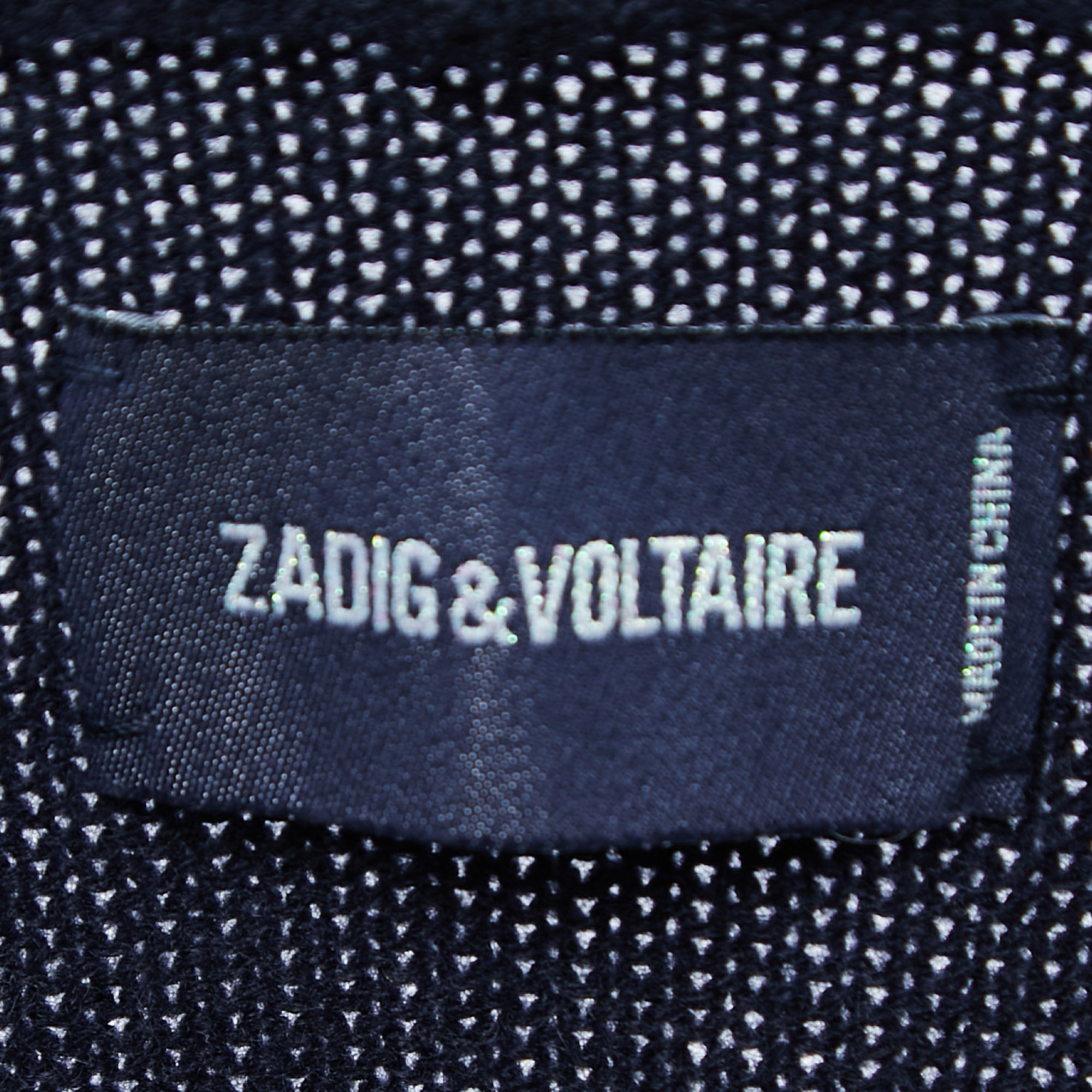 Zadig & Voltaire Encre Cashmere Knit Sixtine C Skull Hooded Sweater L