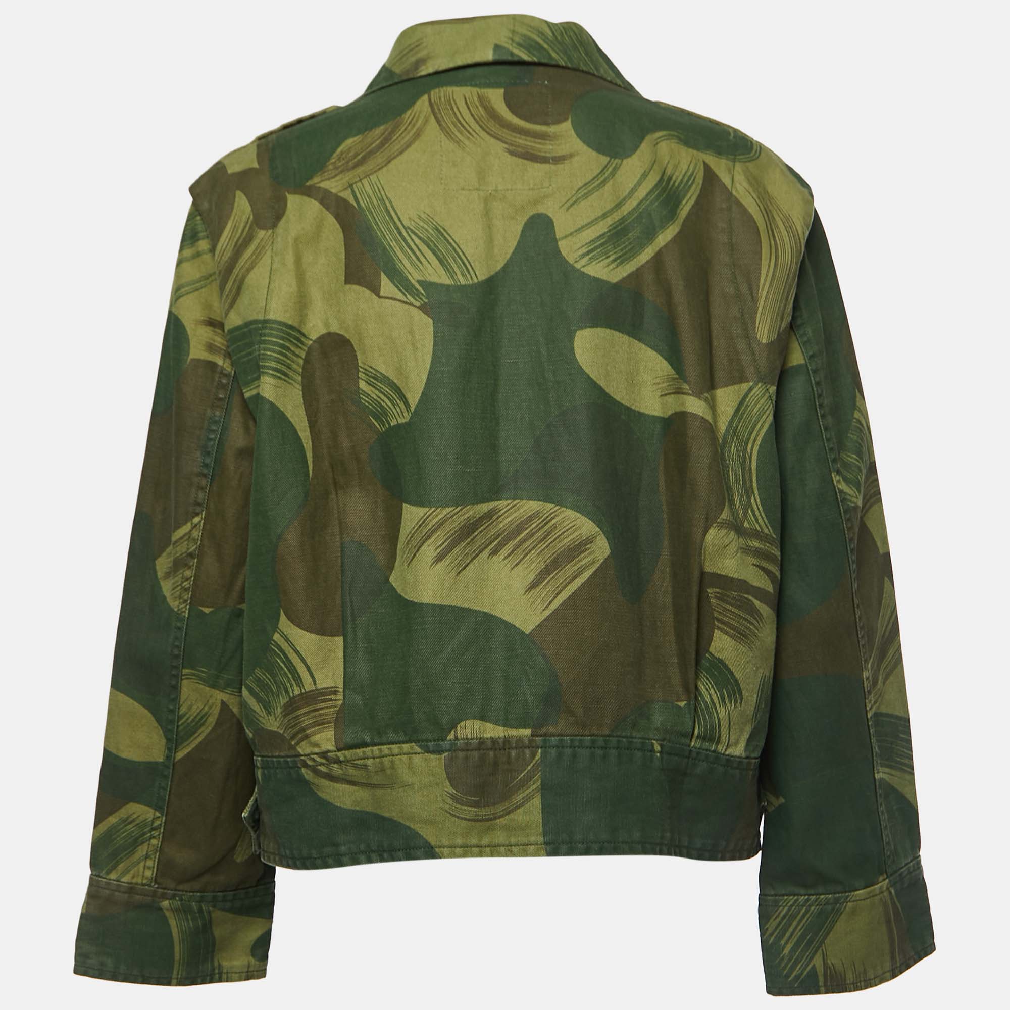 

Zadig and Voltaire Green Camouflage Cotton & Linen Jacket